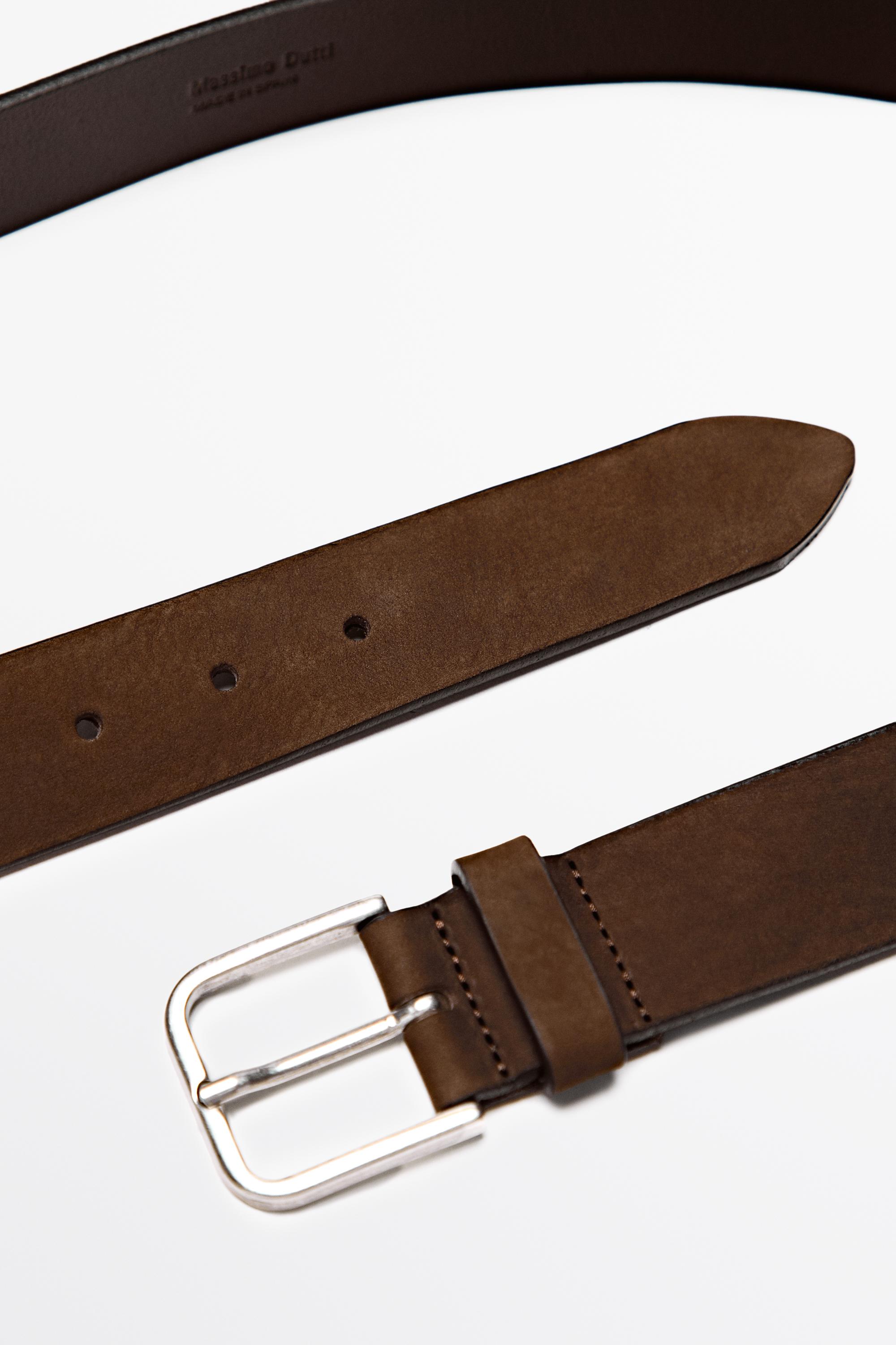 Nubuck leather belt