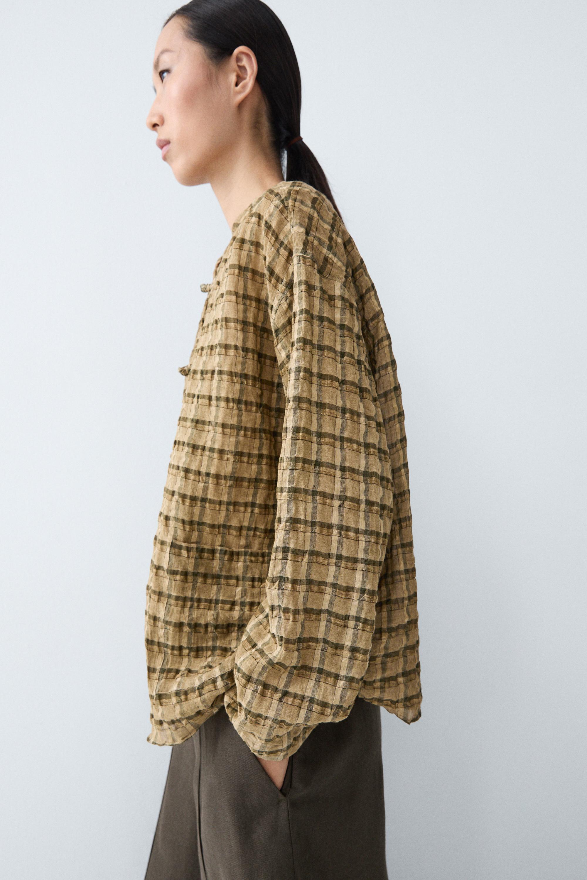 Flowing checkered shirt — MUSTARD YELLOW