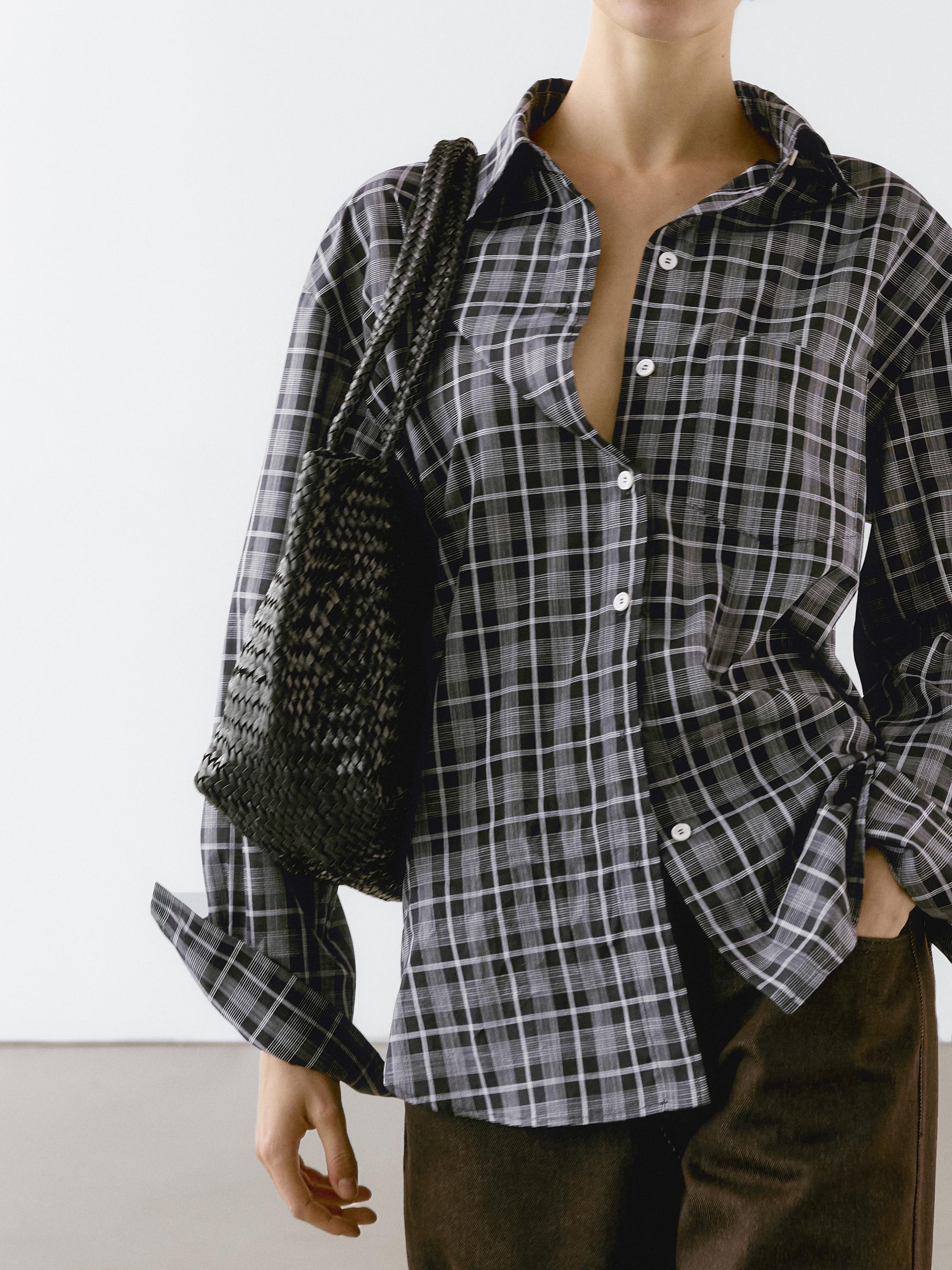 Chemise à carreaux 100 % coton