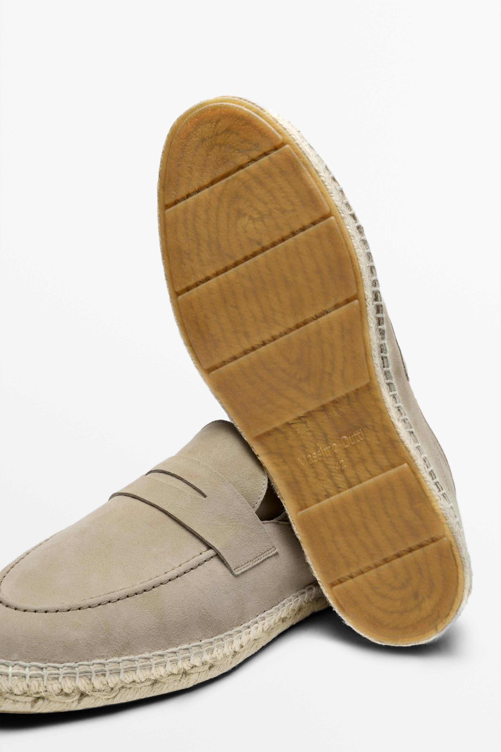 Suede penny strap espadrilles · Beige · Espadrille | Massimo 