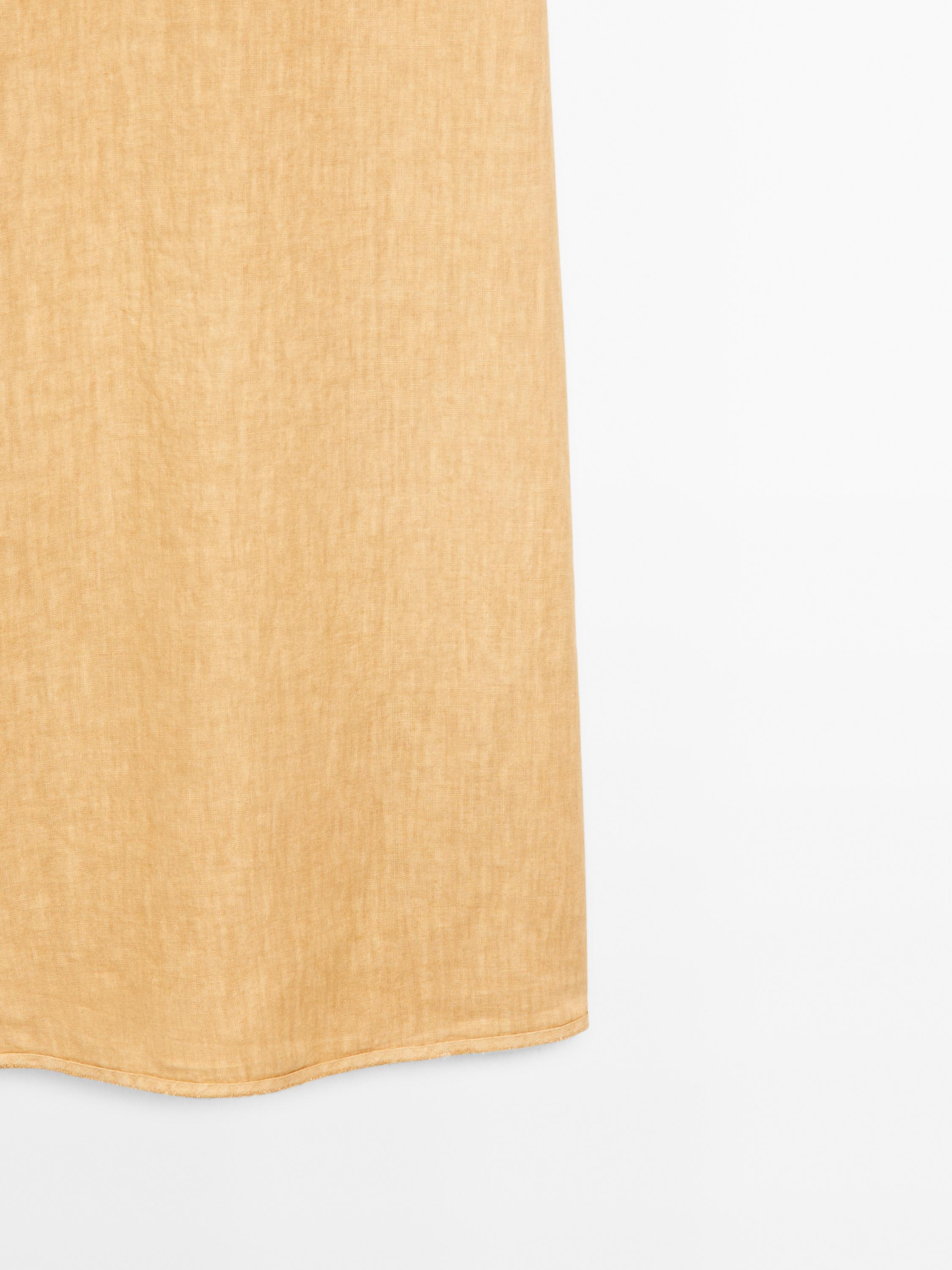 100% linen halter midi dress