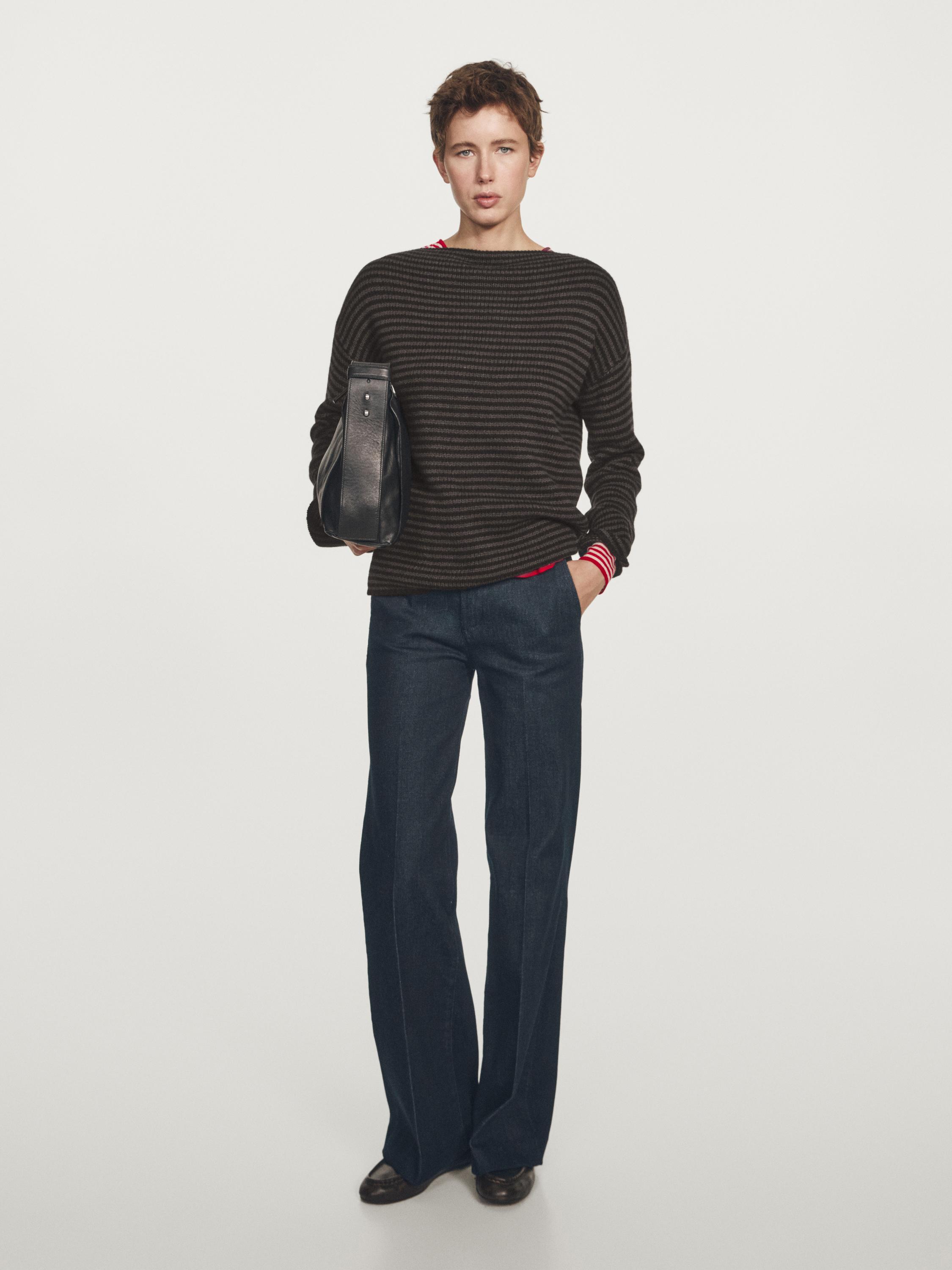 100%羊毛條紋針織衫