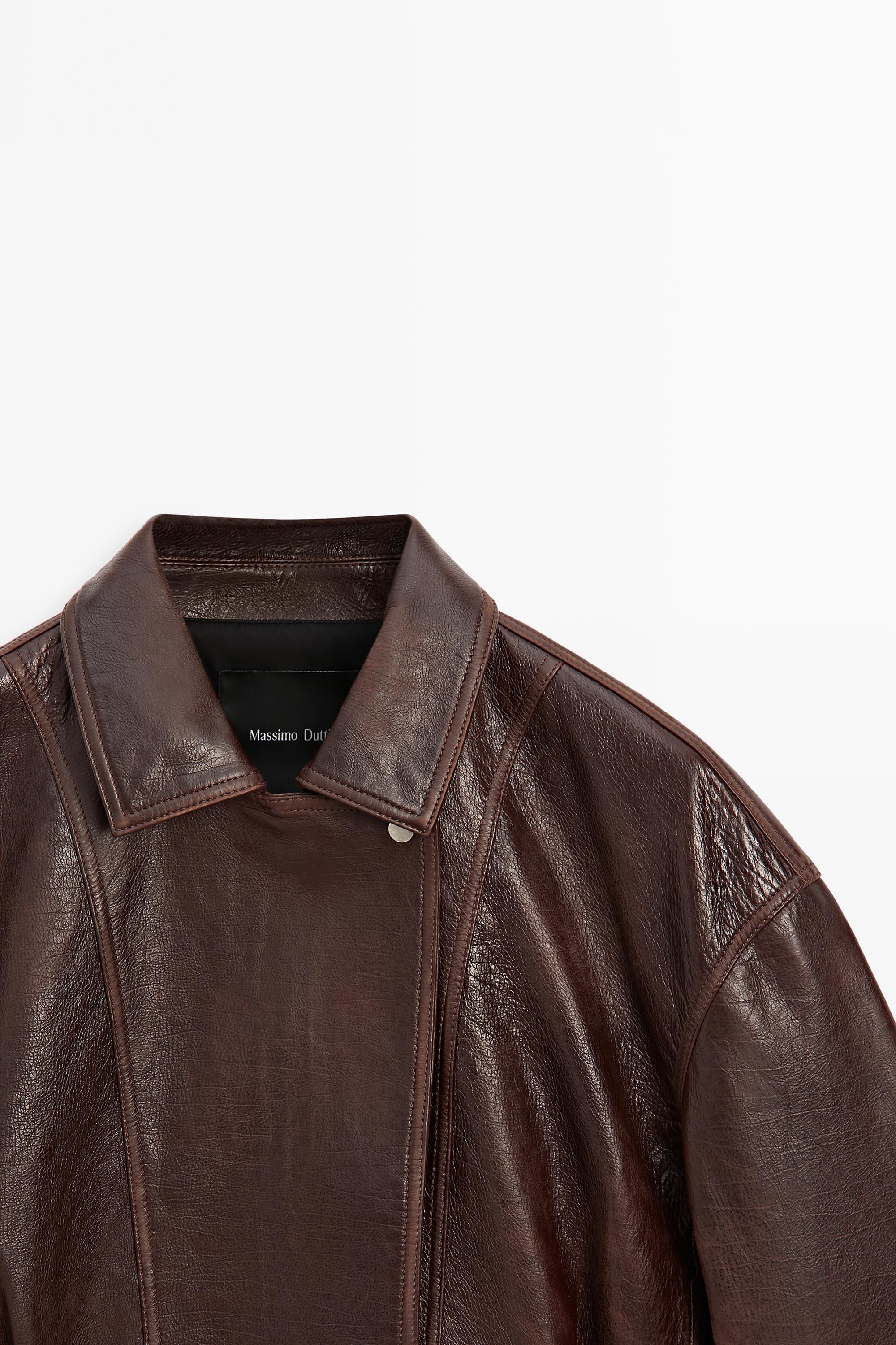 Massimo Dutti Pile detaylı süet napa deri ceket