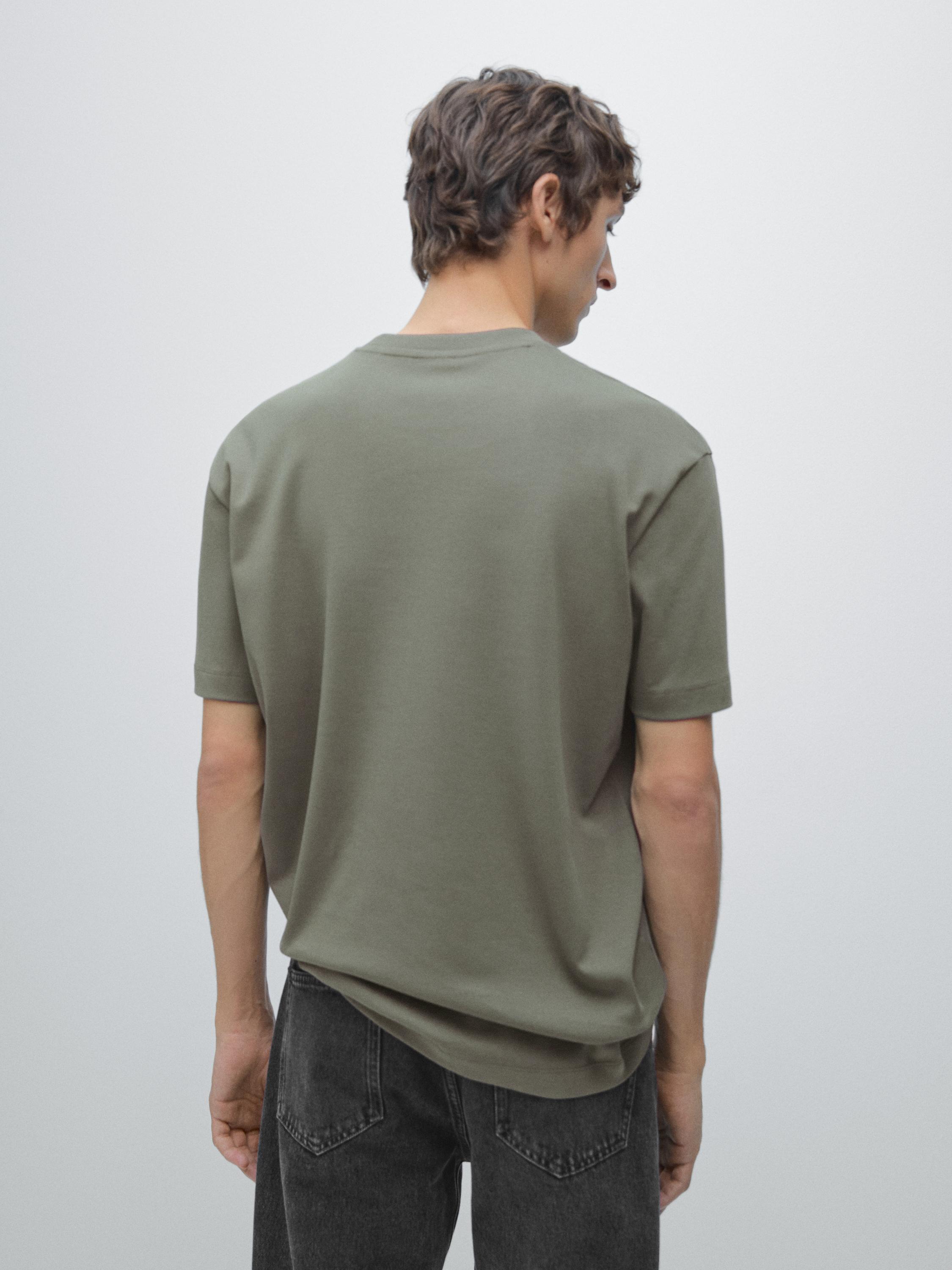 100% cotton short sleeve T-shirt — MOSS GREEN