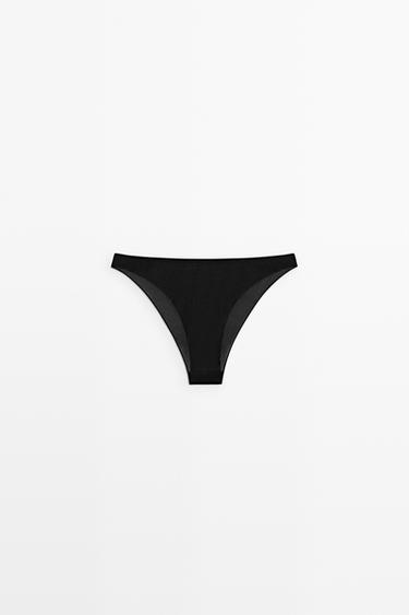 Semi-sheer briefs with metallic detail — BLACK 6