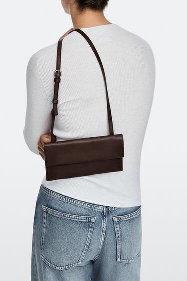 Nappa leather crossbody bag — BROWN 3