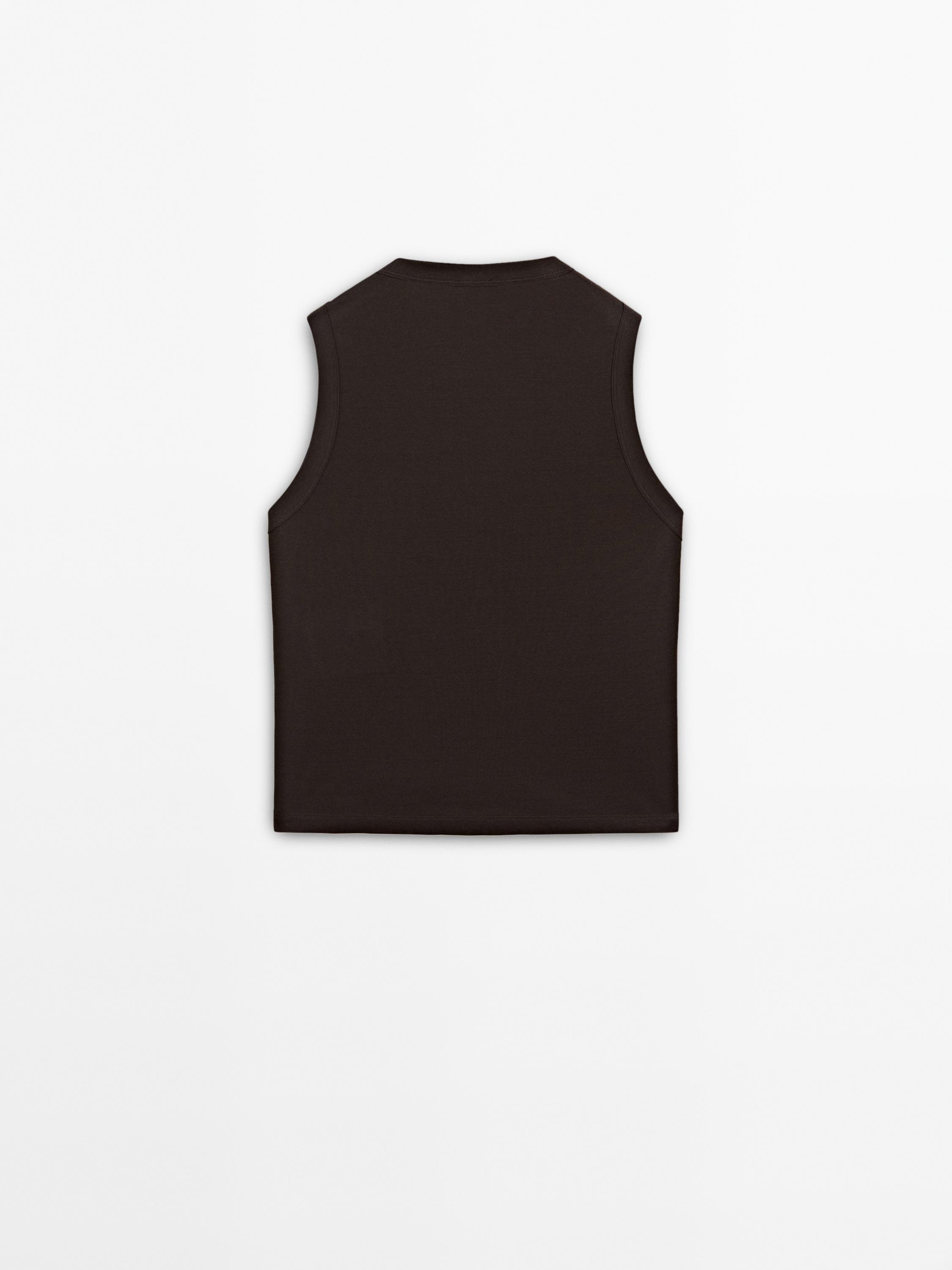 Mercerised cotton crew neck T-shirt