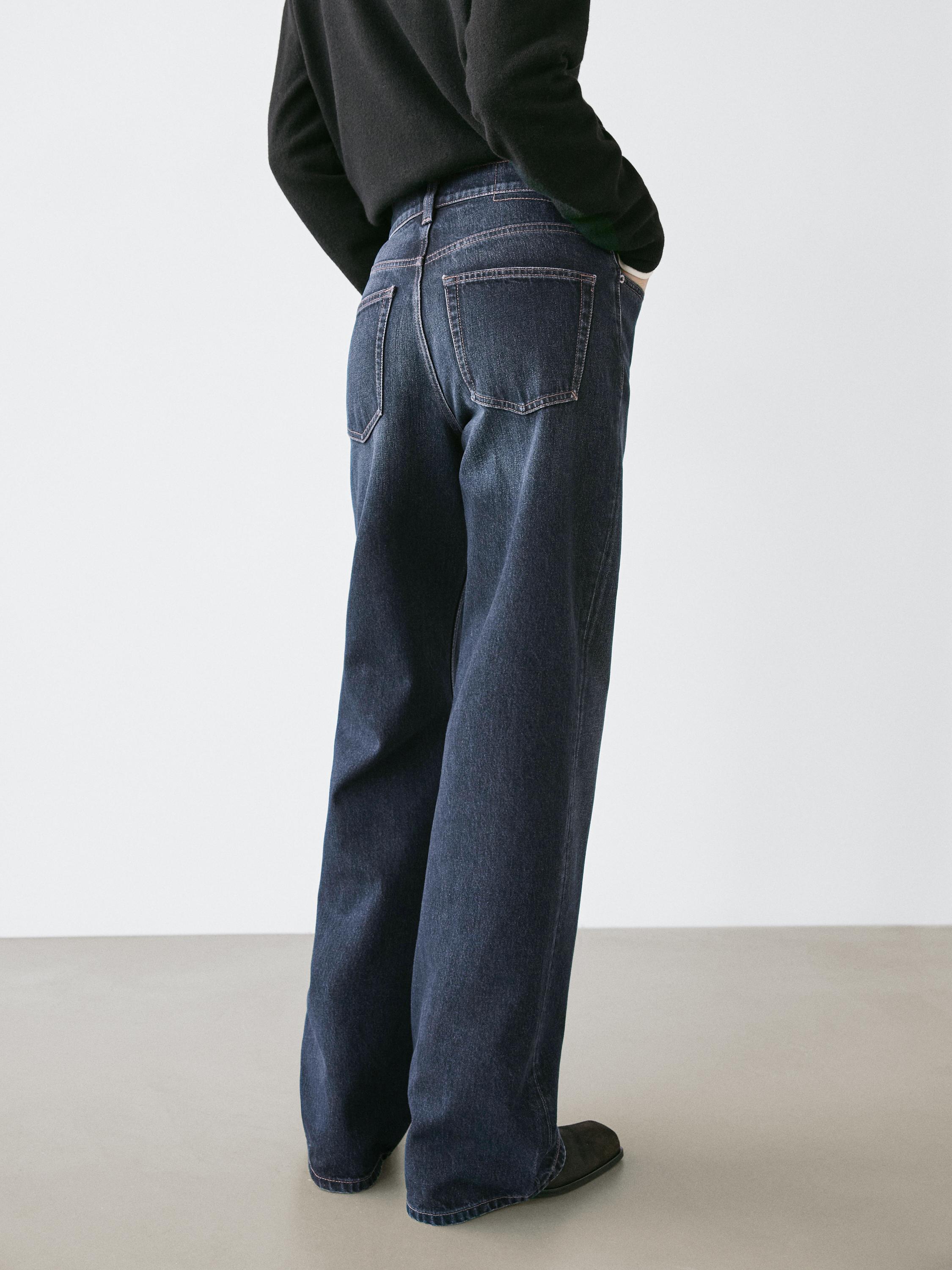 High-waist wide-leg jeans — DARK BLUE