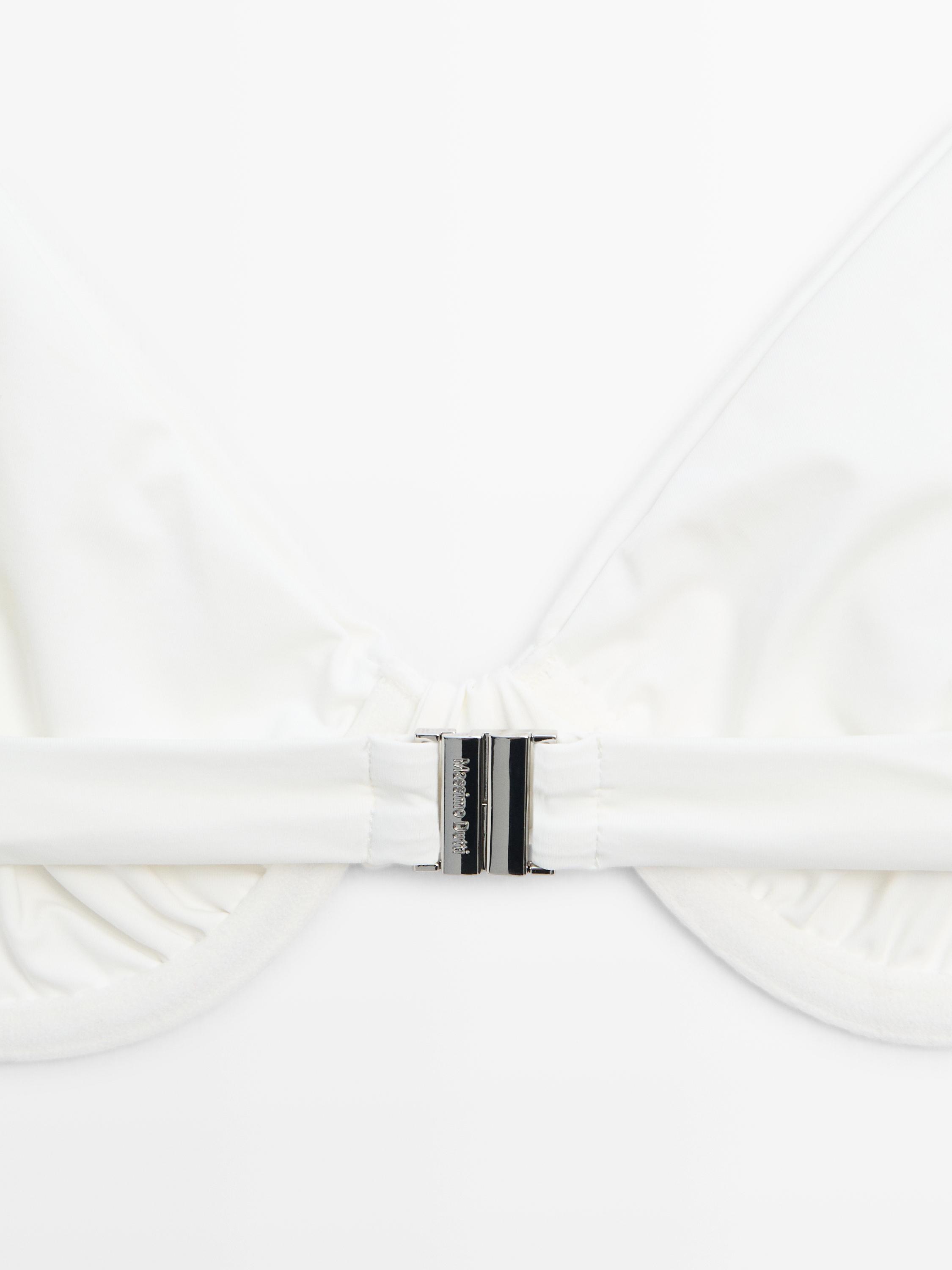 Büzgülü balenli bikini üstü