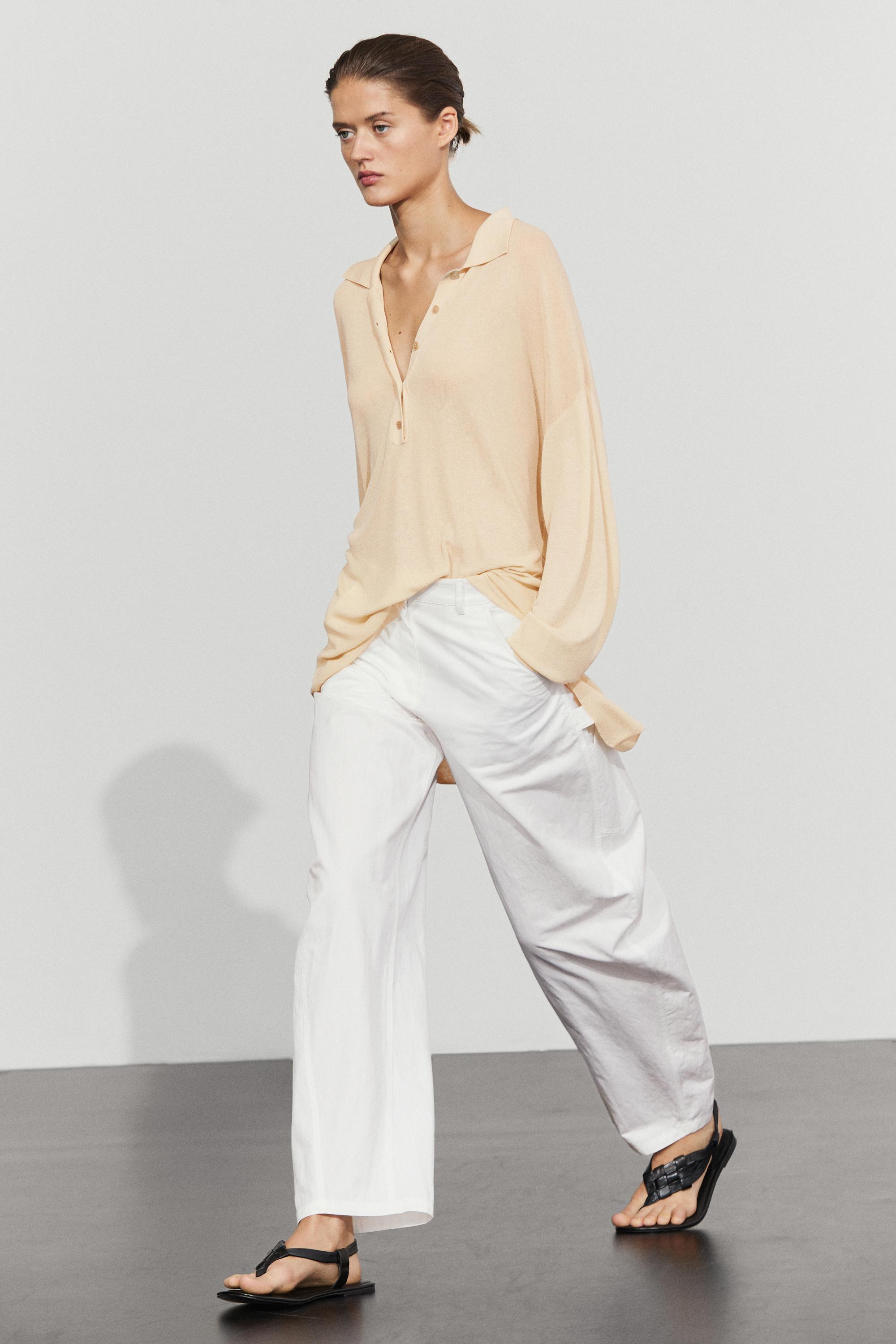 Polo collar sweater — IVORY