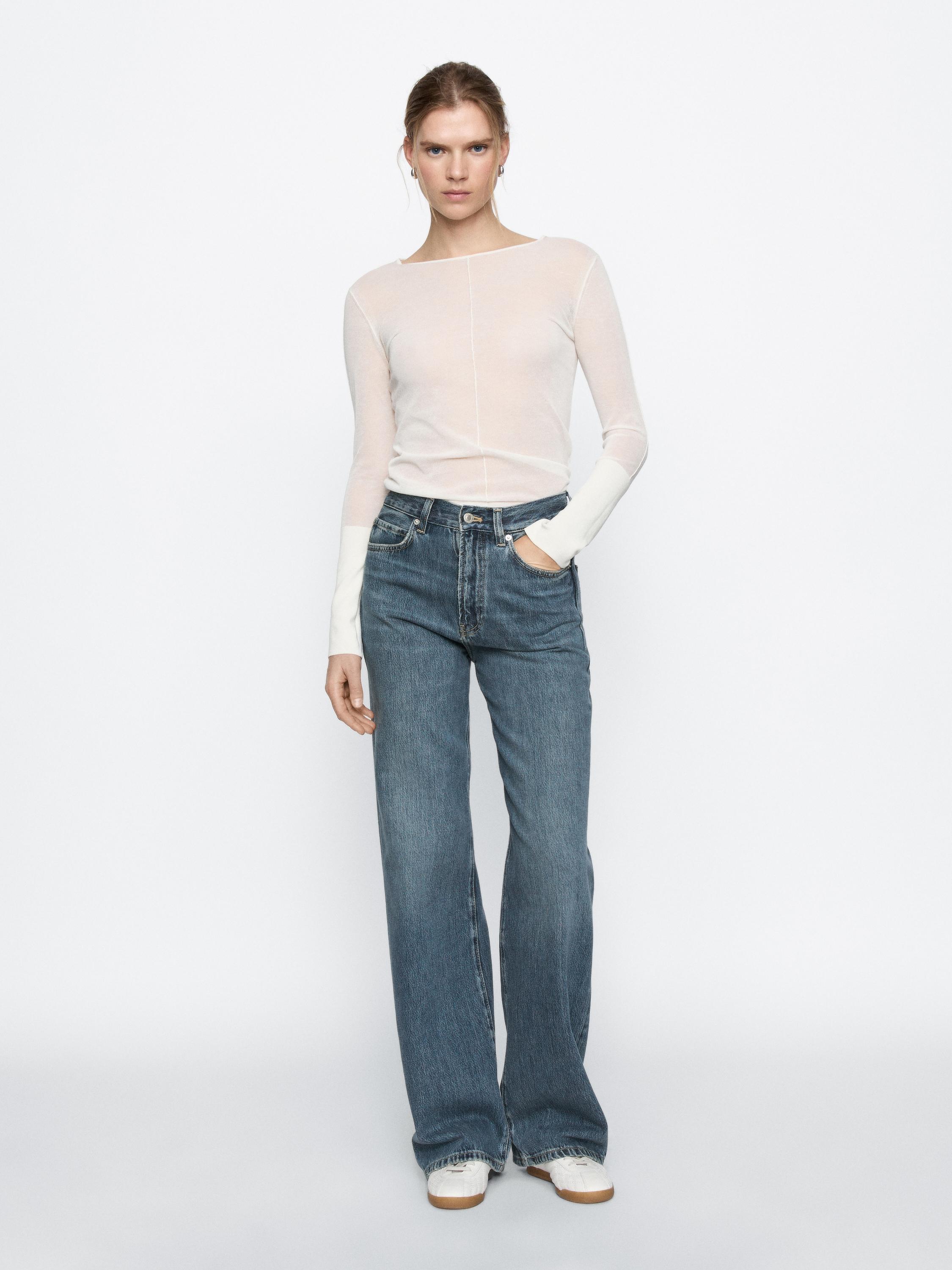 High-waist wide-leg jeans