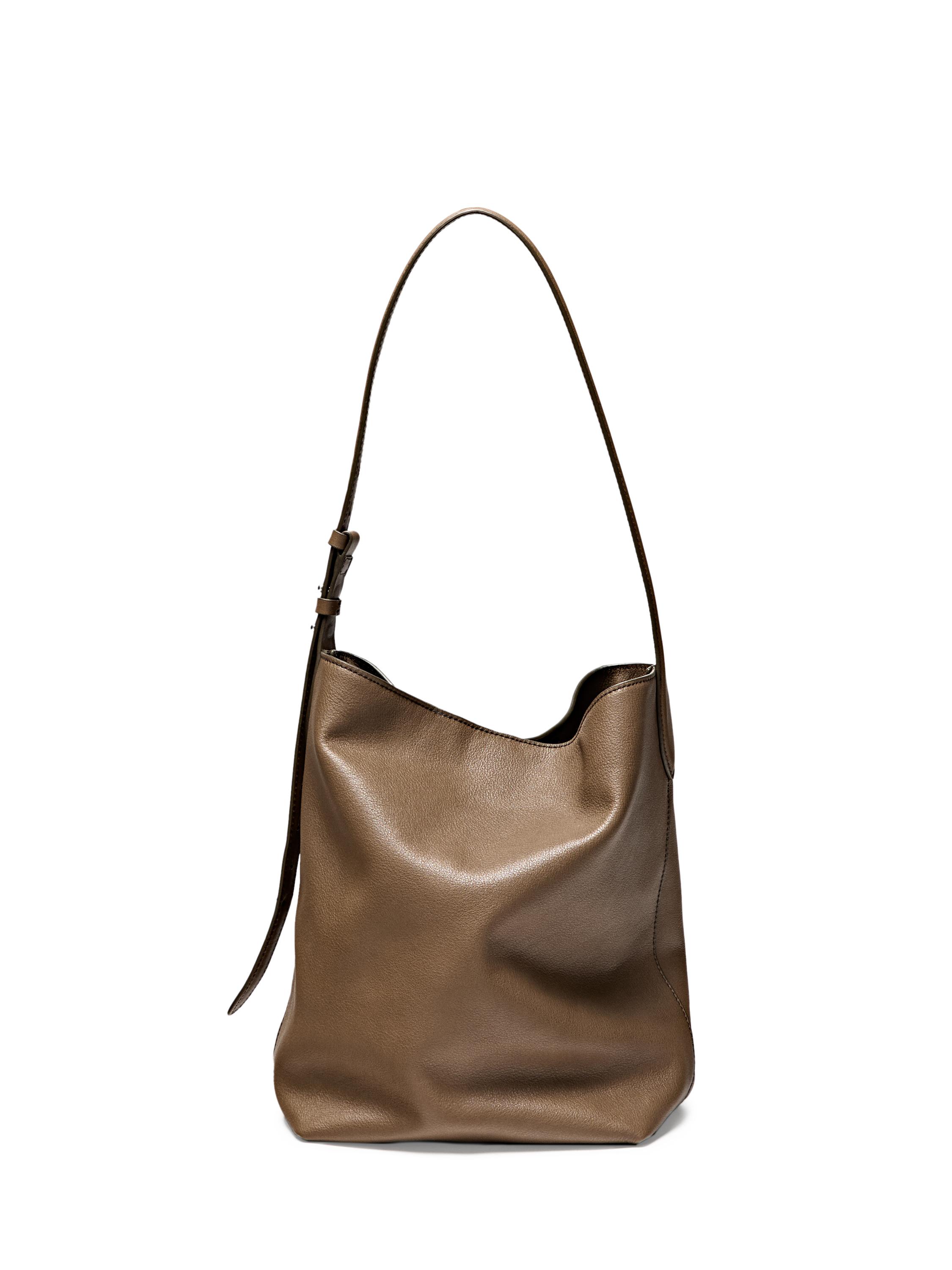 Nappa leather bucket bag — MOLE BROWN
