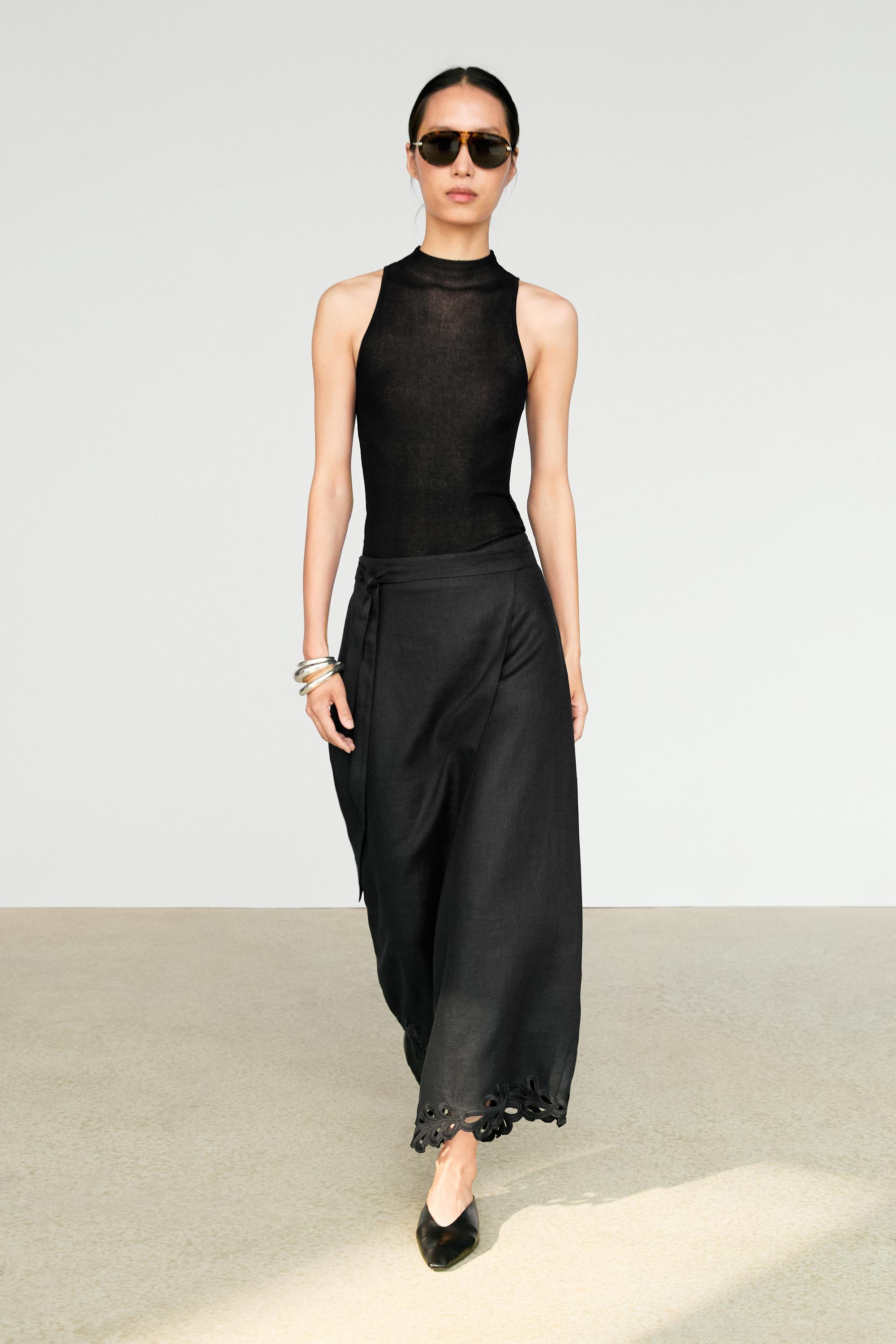 Semi-sheer halter top - LIMITED EDITION — BLACK