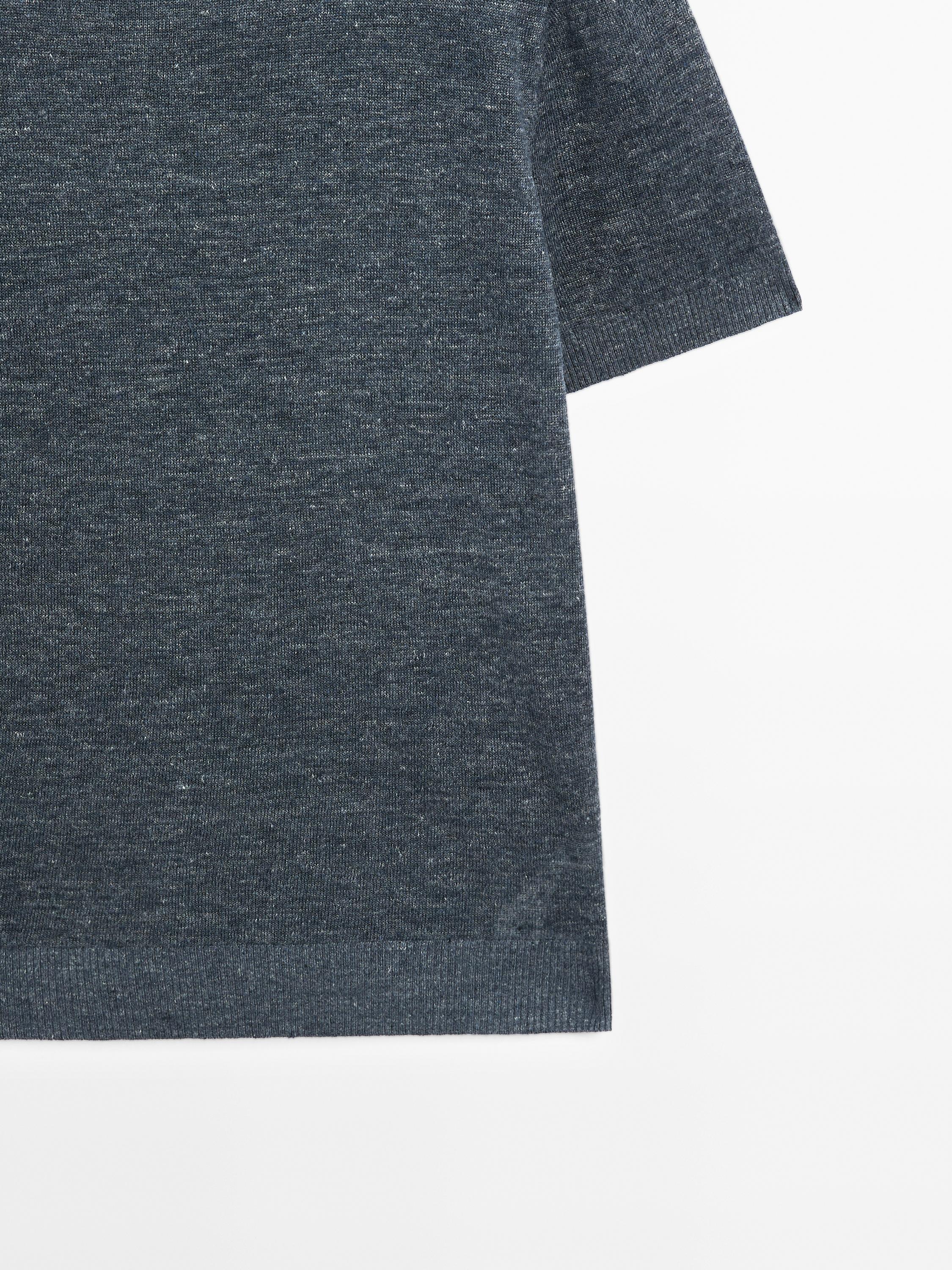 100% linen short sleeve knit sweater