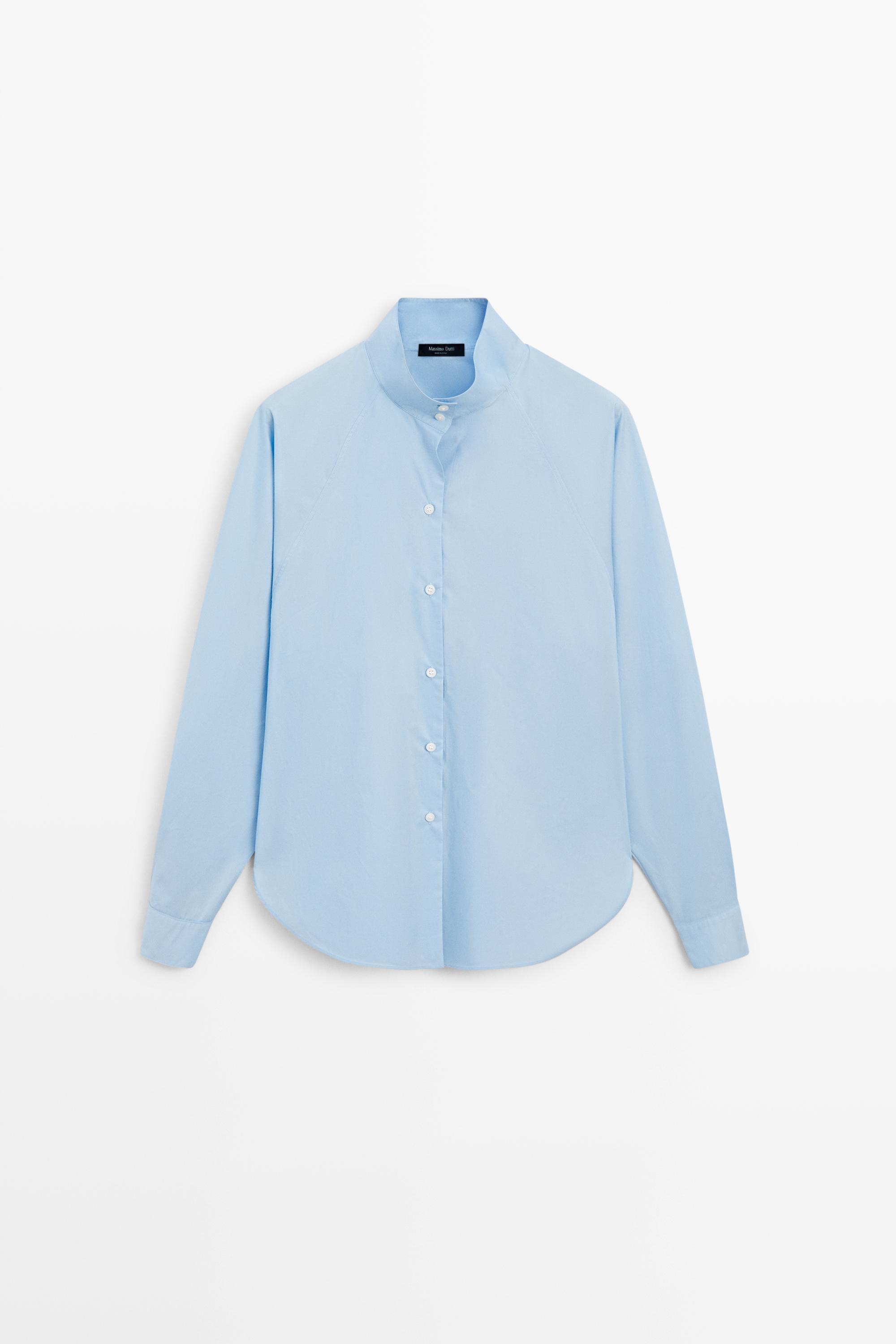 Poplin shirt with collar detail