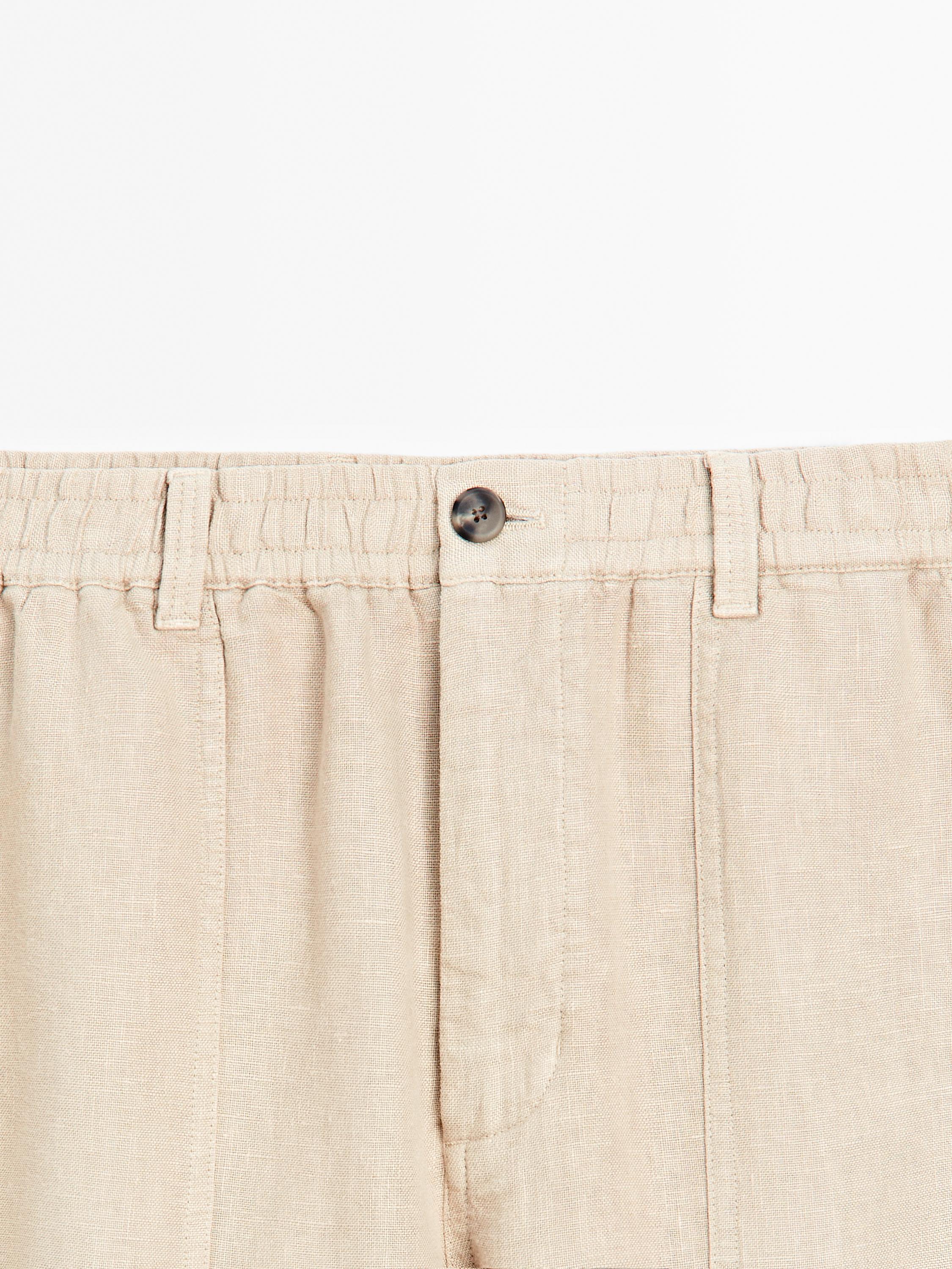 100% linen jogger fit trousers