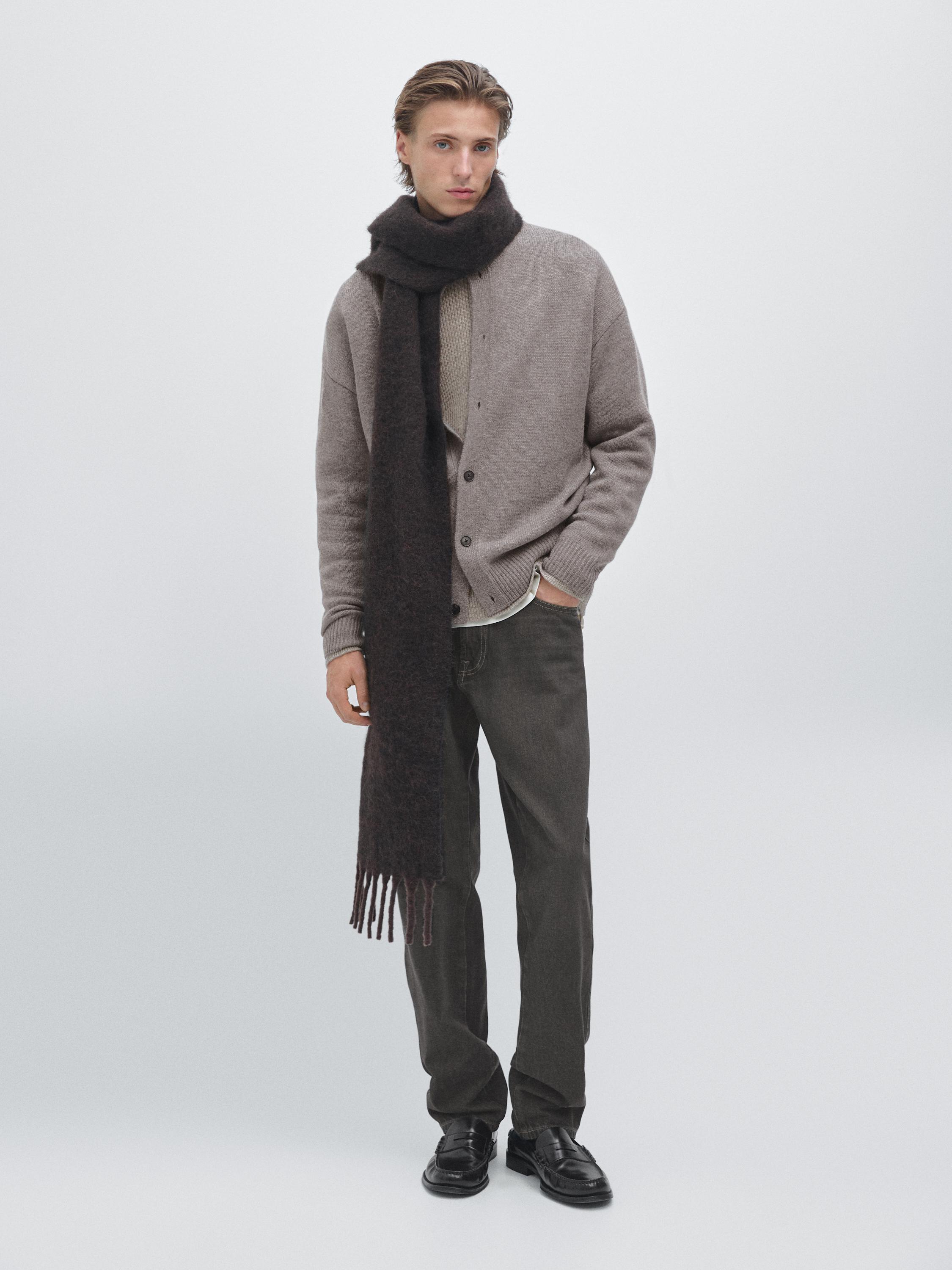 Cardigan à col montant 100 % laine