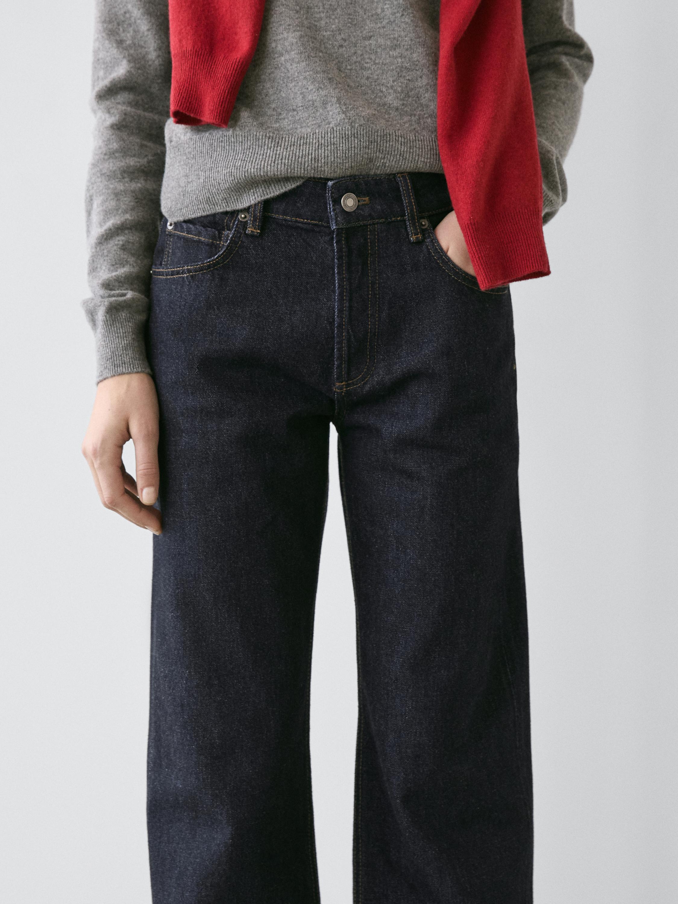 Mid-rise wide-leg jeans — DARK BLUE