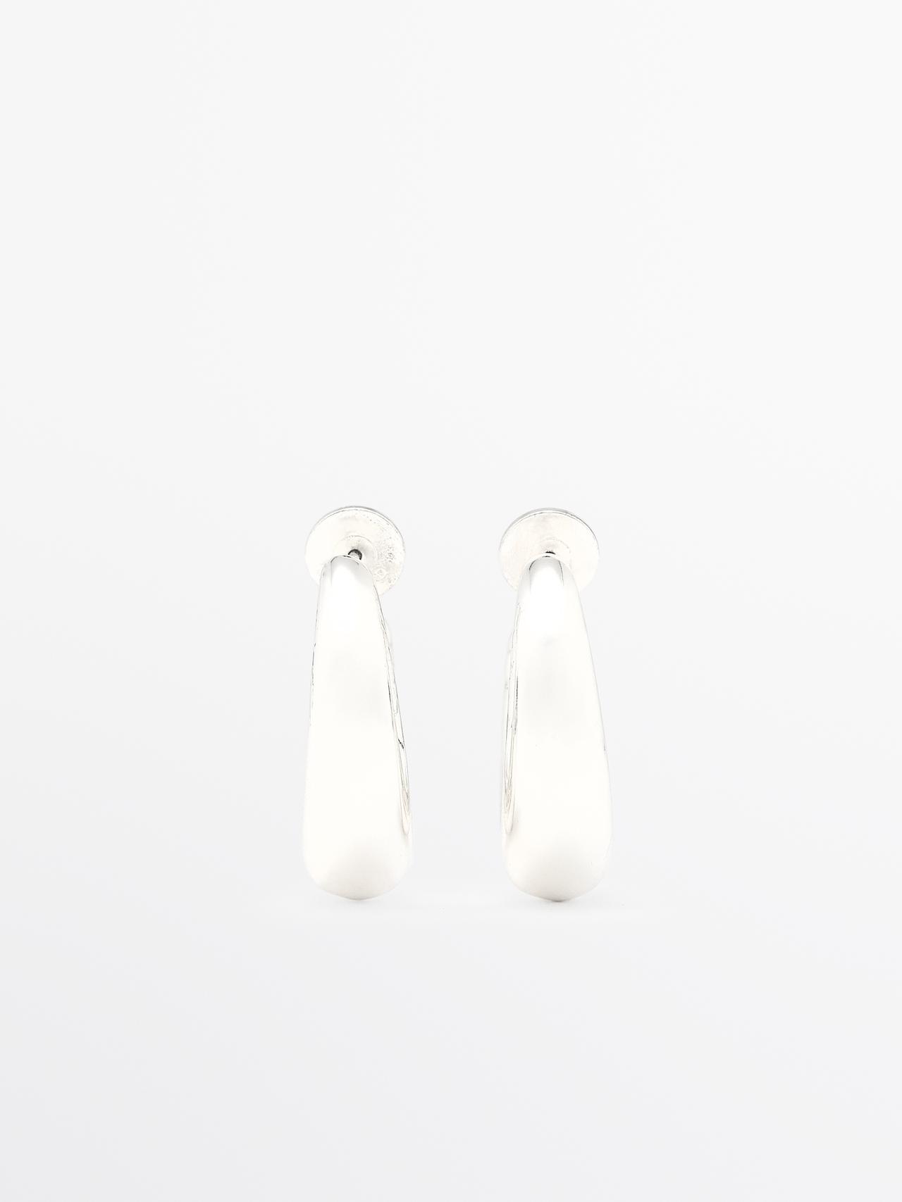 Massimo Dutti - Dame - Hoop-Øreringe - Sølv - 01