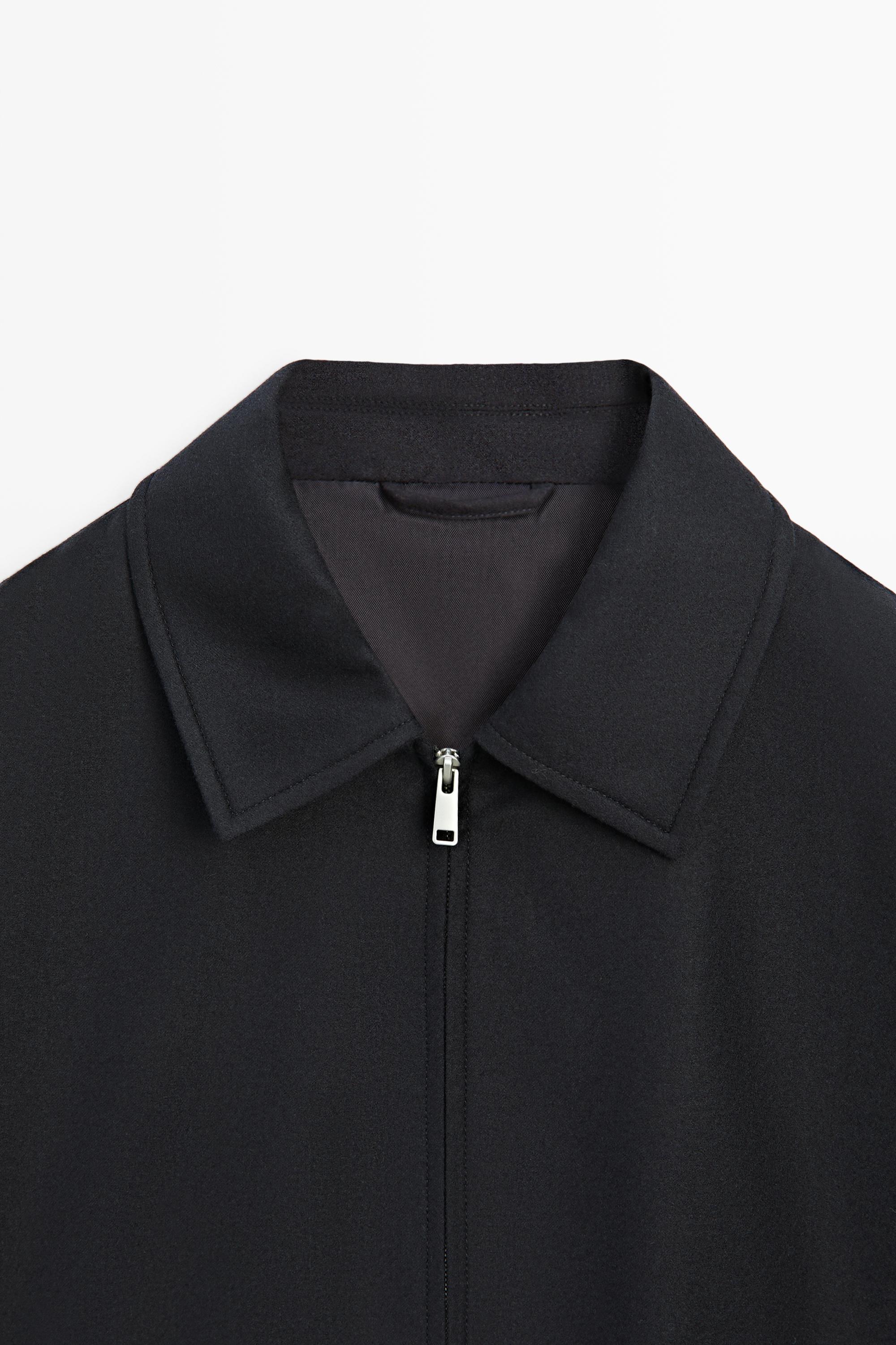 Massimo Dutti Süet %100 yün bomber ceket total look görsel 3