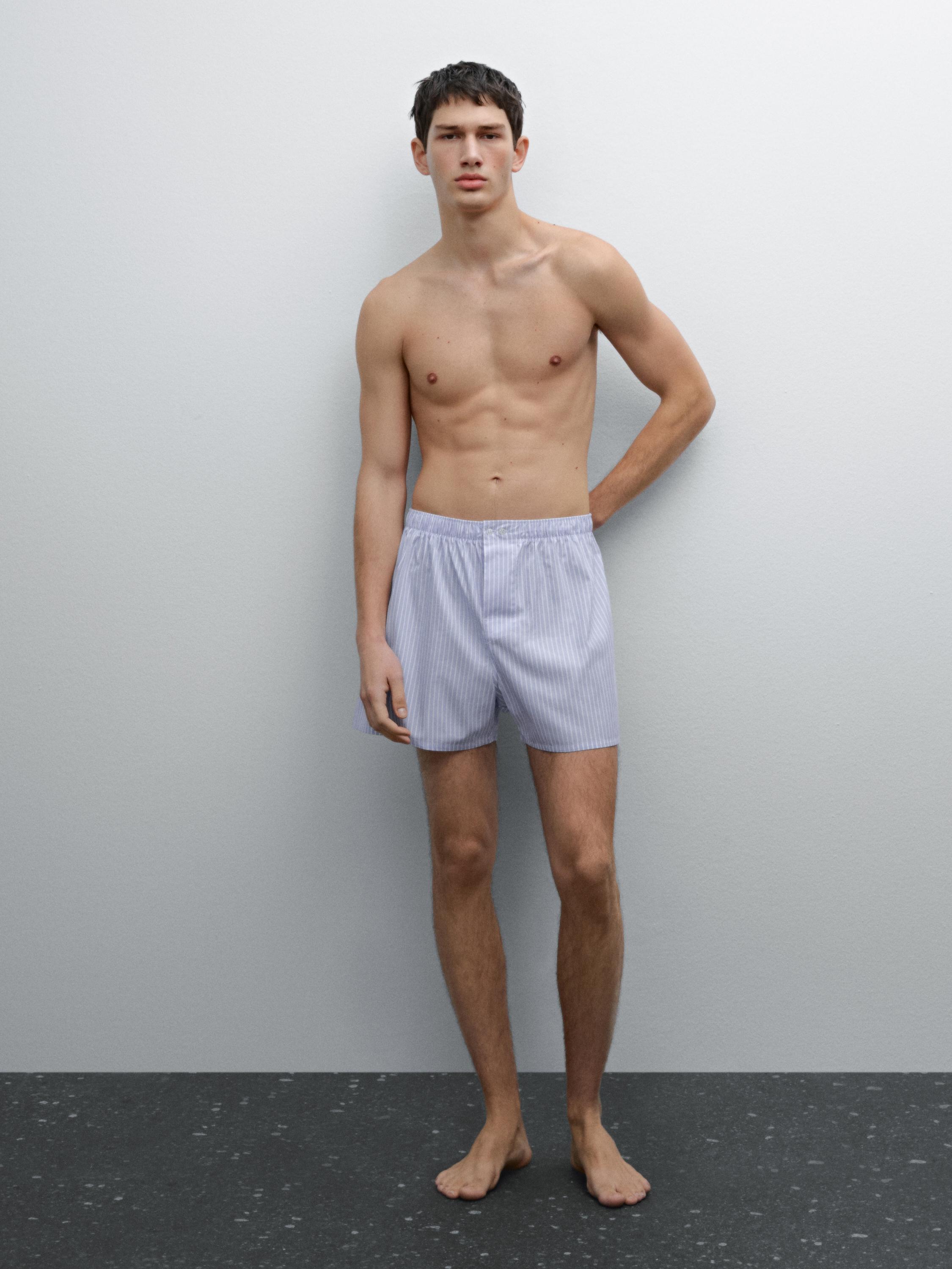 100% cotton striped boxers