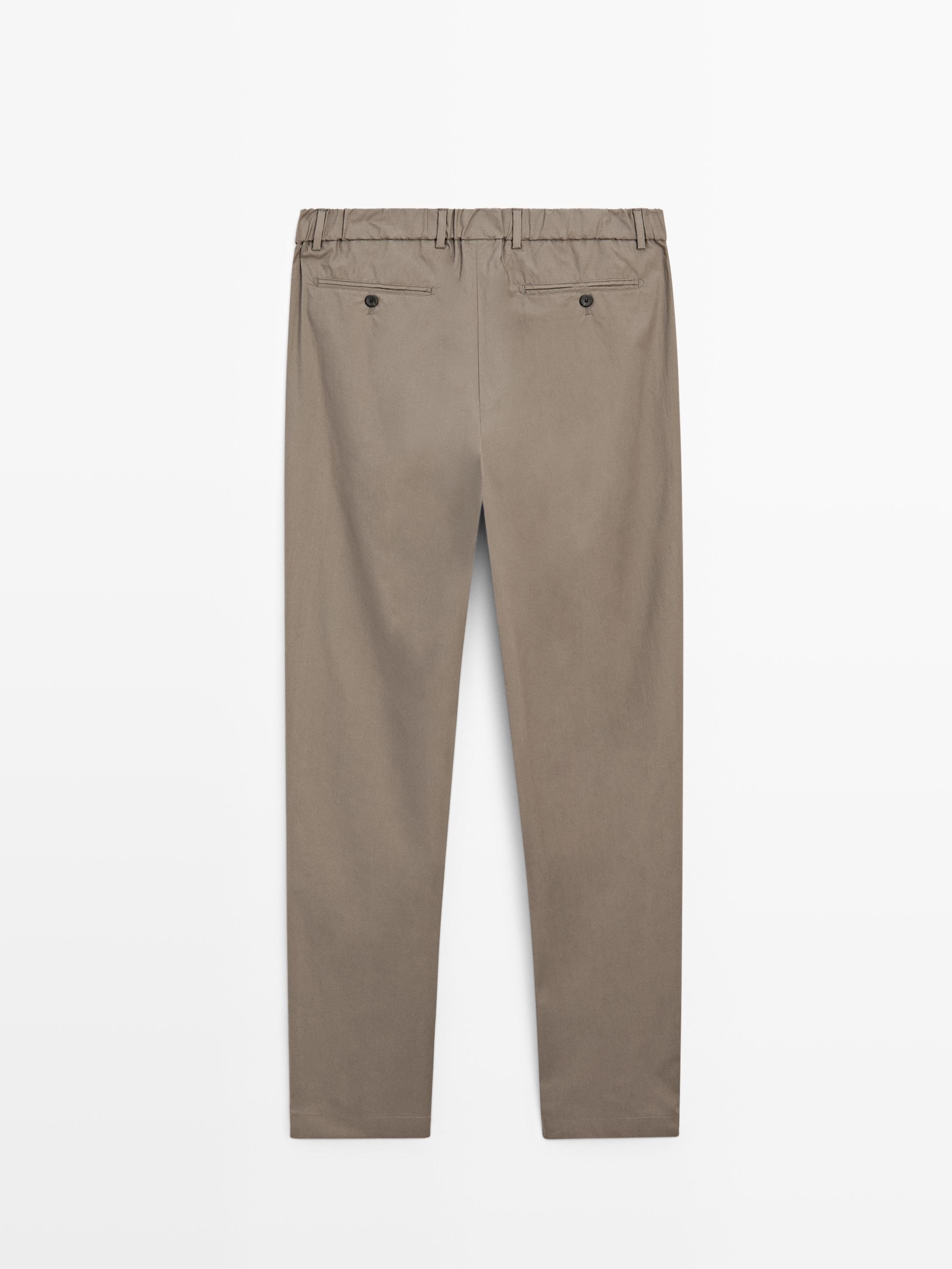 Jogger fit poplin trousers