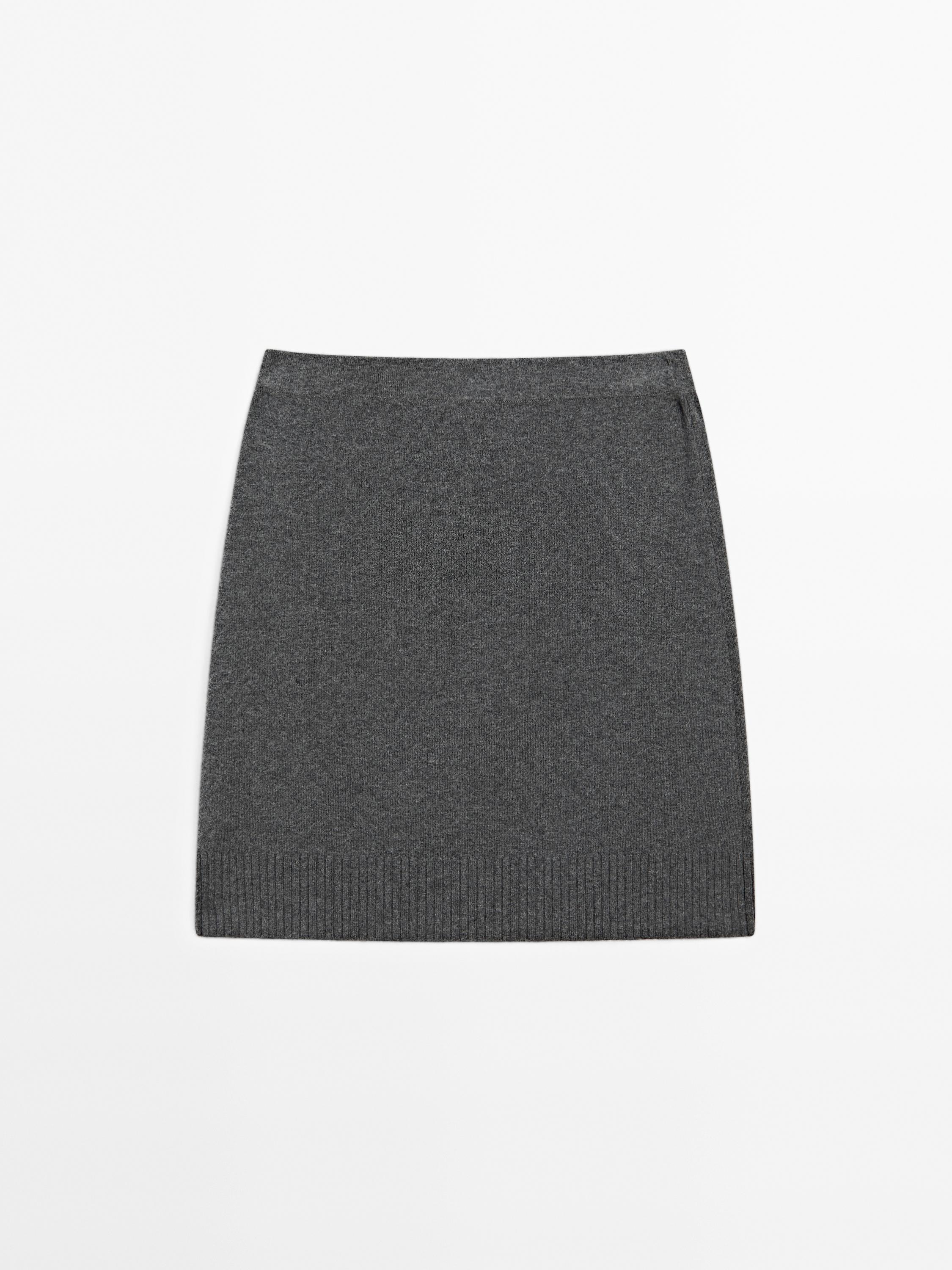 Wool blend mini skirt