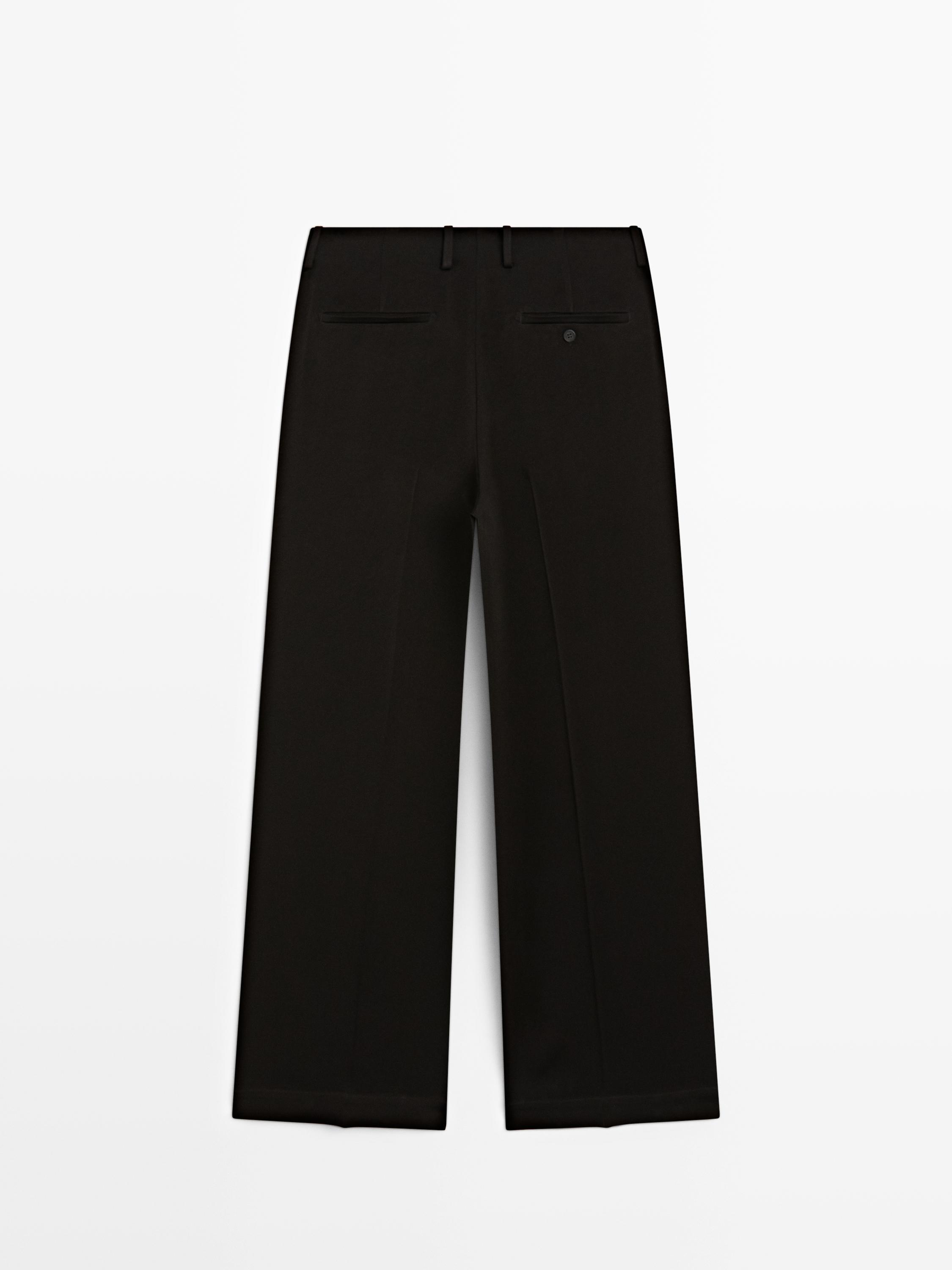 Flowing wide-leg trousers - STUDIO — BLACK