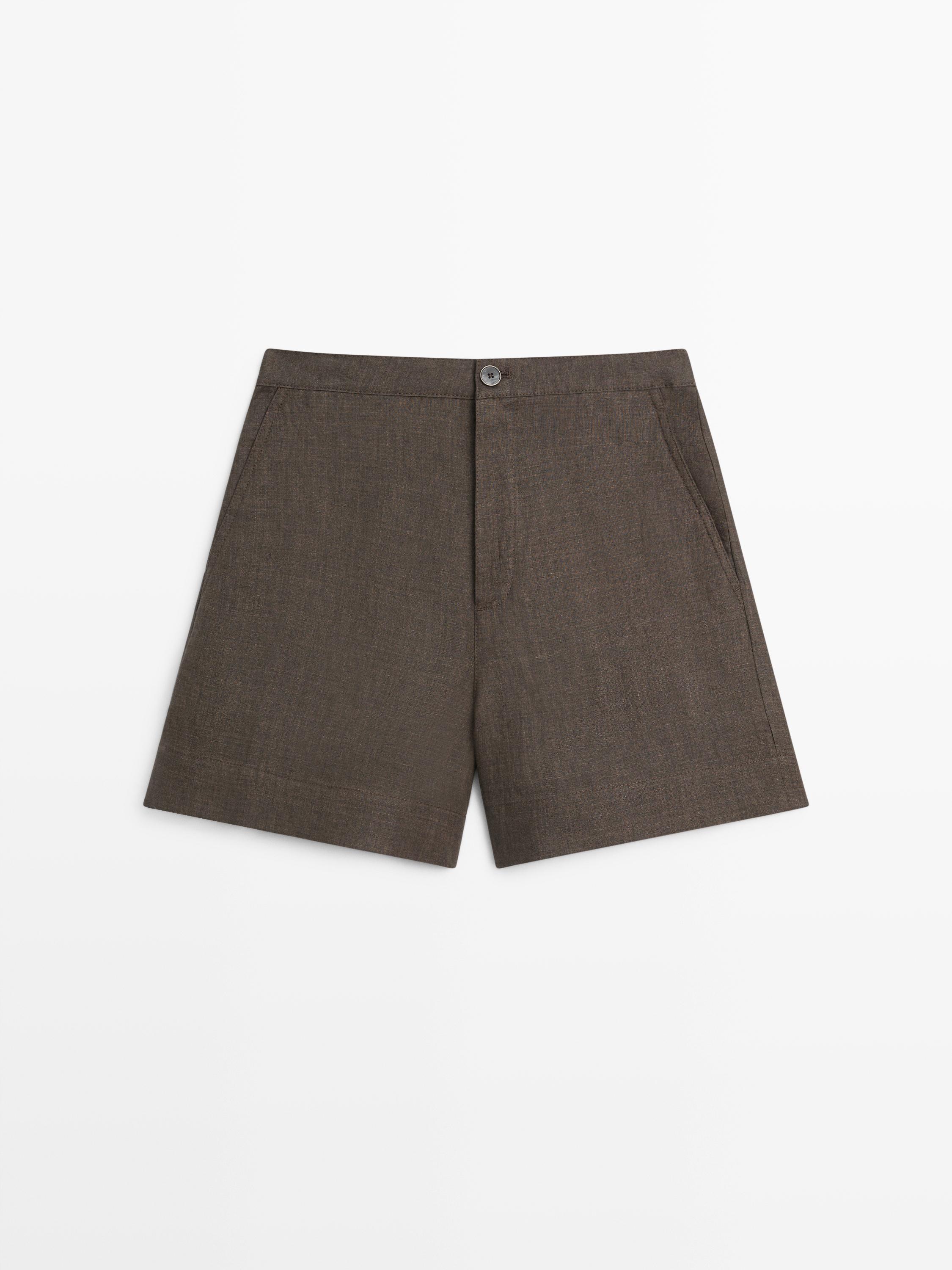 Short linen Bermuda shorts