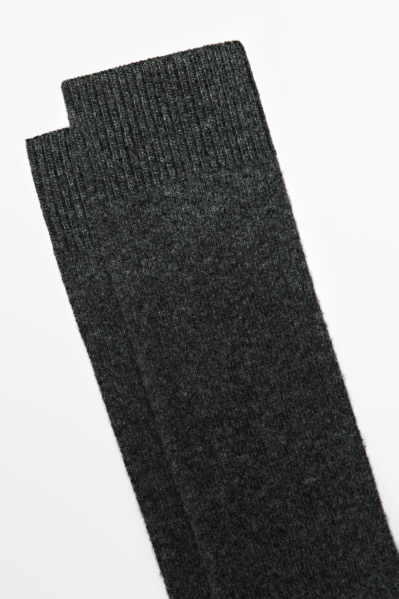 Plain knit wool socks — CHARCOAL