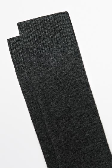 Plain knit wool socks — CHARCOAL 4
