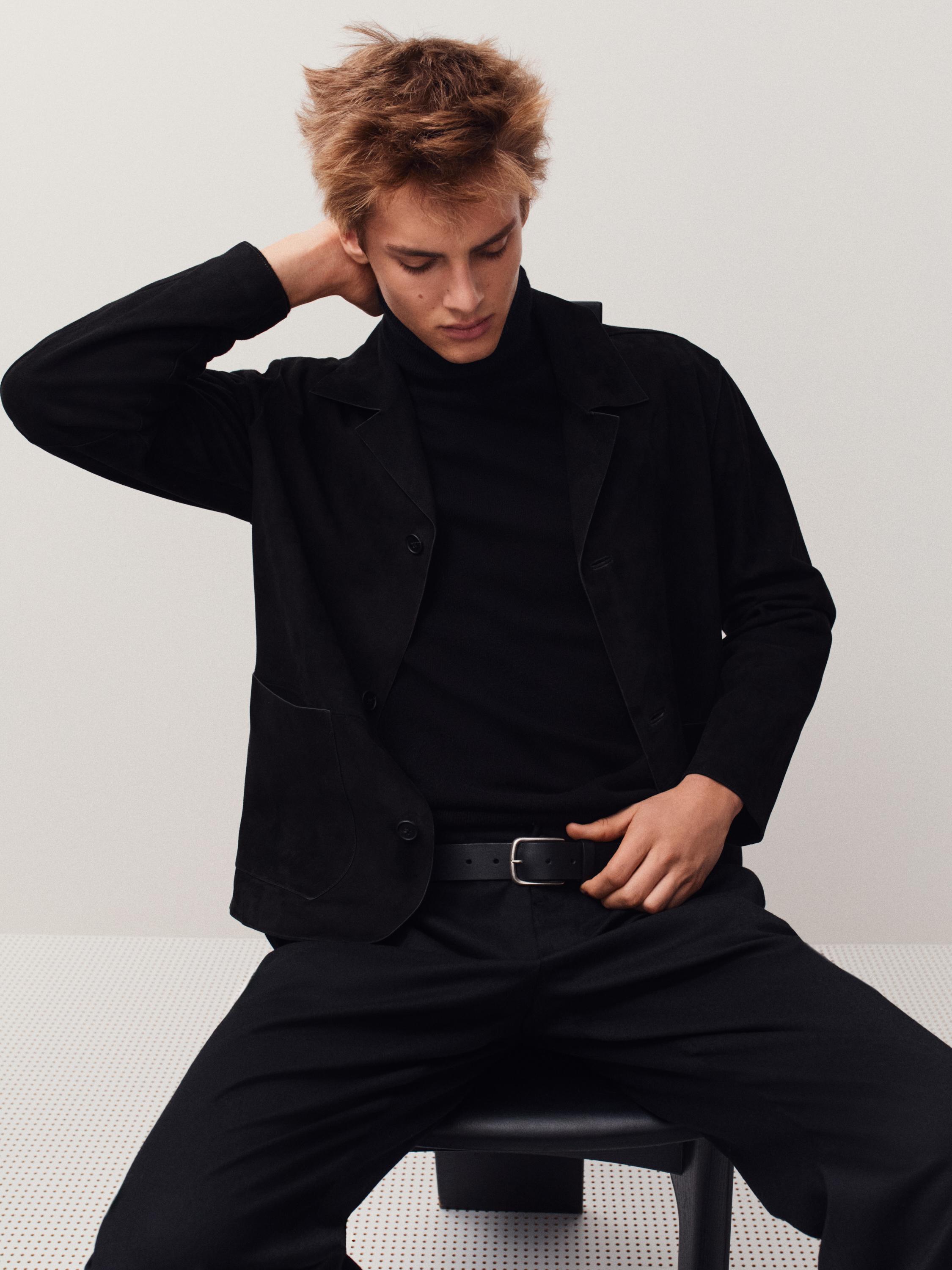 Wool blend trousers — NAVY BLUE
