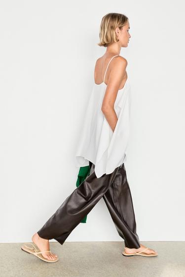 Flowing spaghetti strap top — WHITE 3