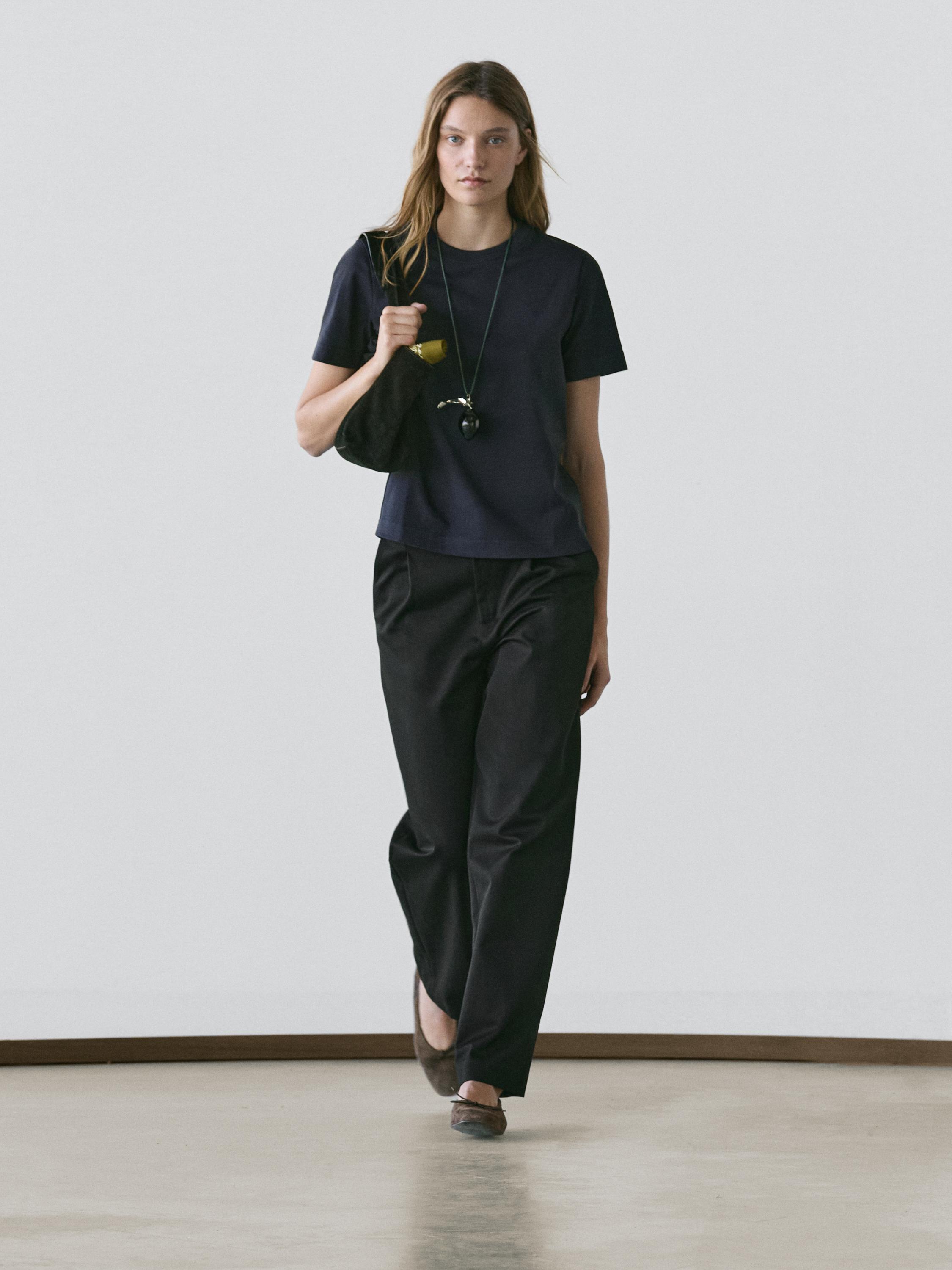 T-shirt à col rond 100 % coton interlock