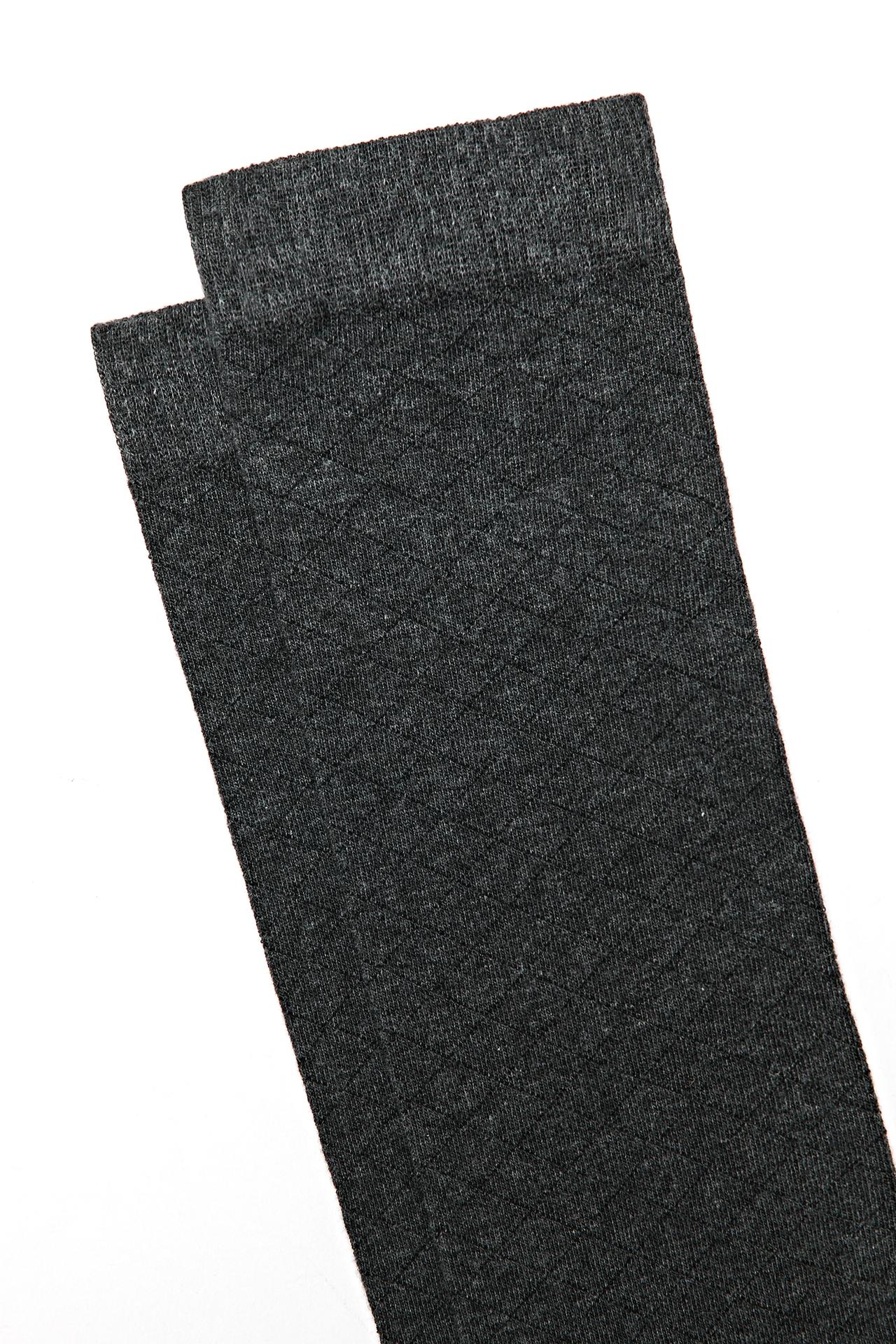 Cotton blend diamond socks — GREY