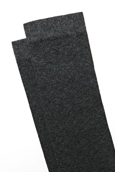 Cotton blend diamond socks — GREY 4