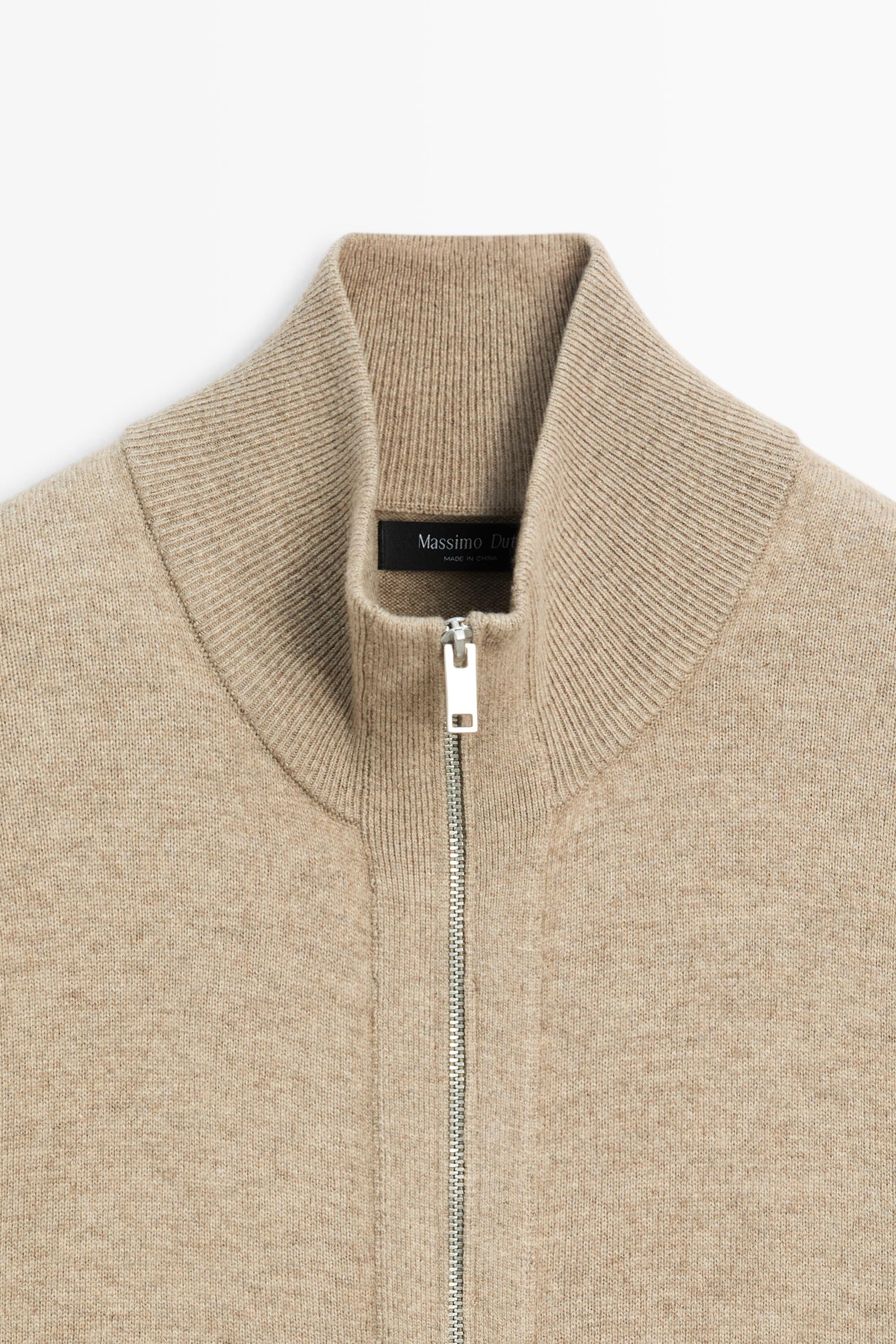 Wool blend cardigan with zip detail — Washed