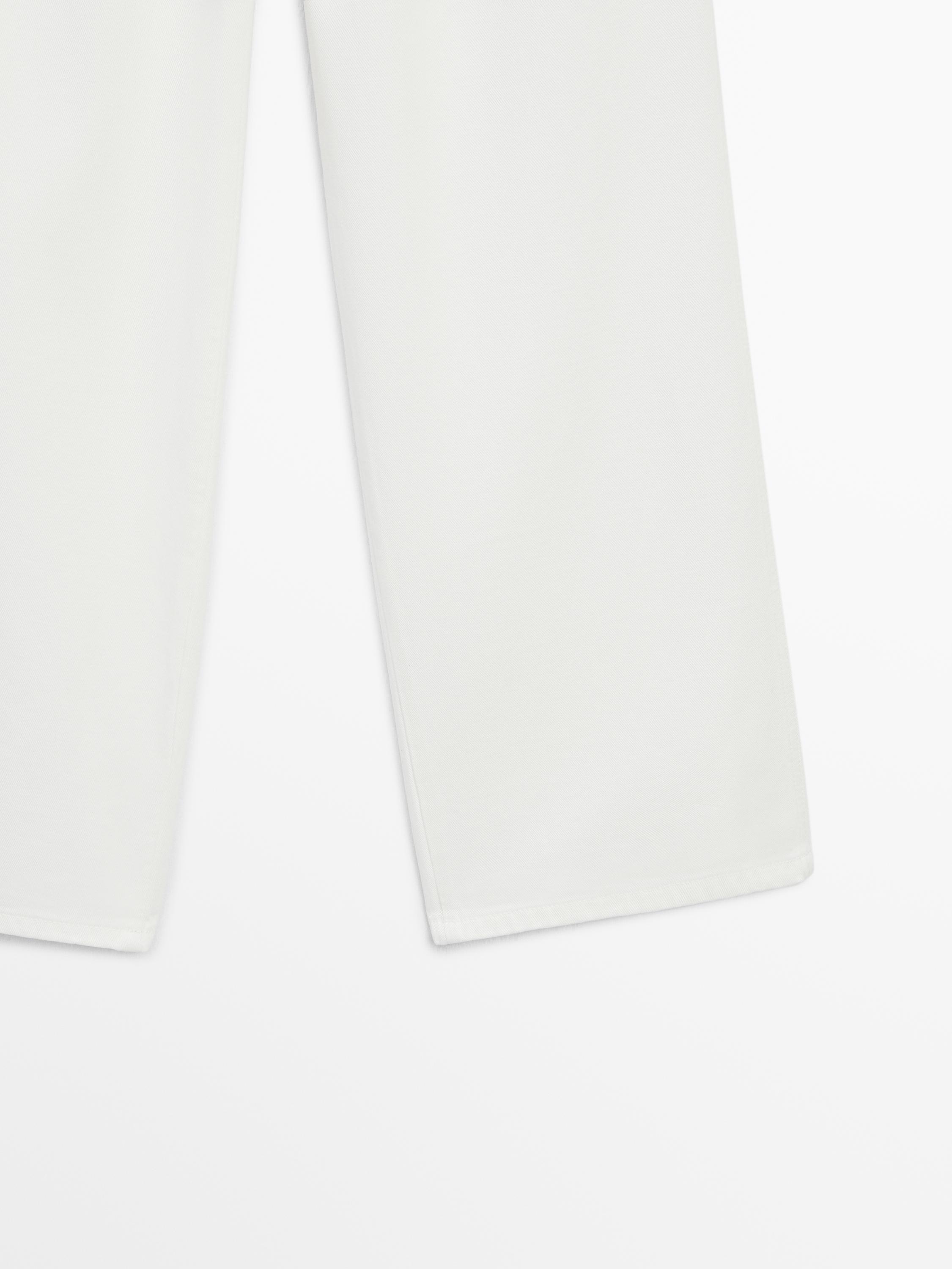 Jean wide leg taille moyenne à pinces