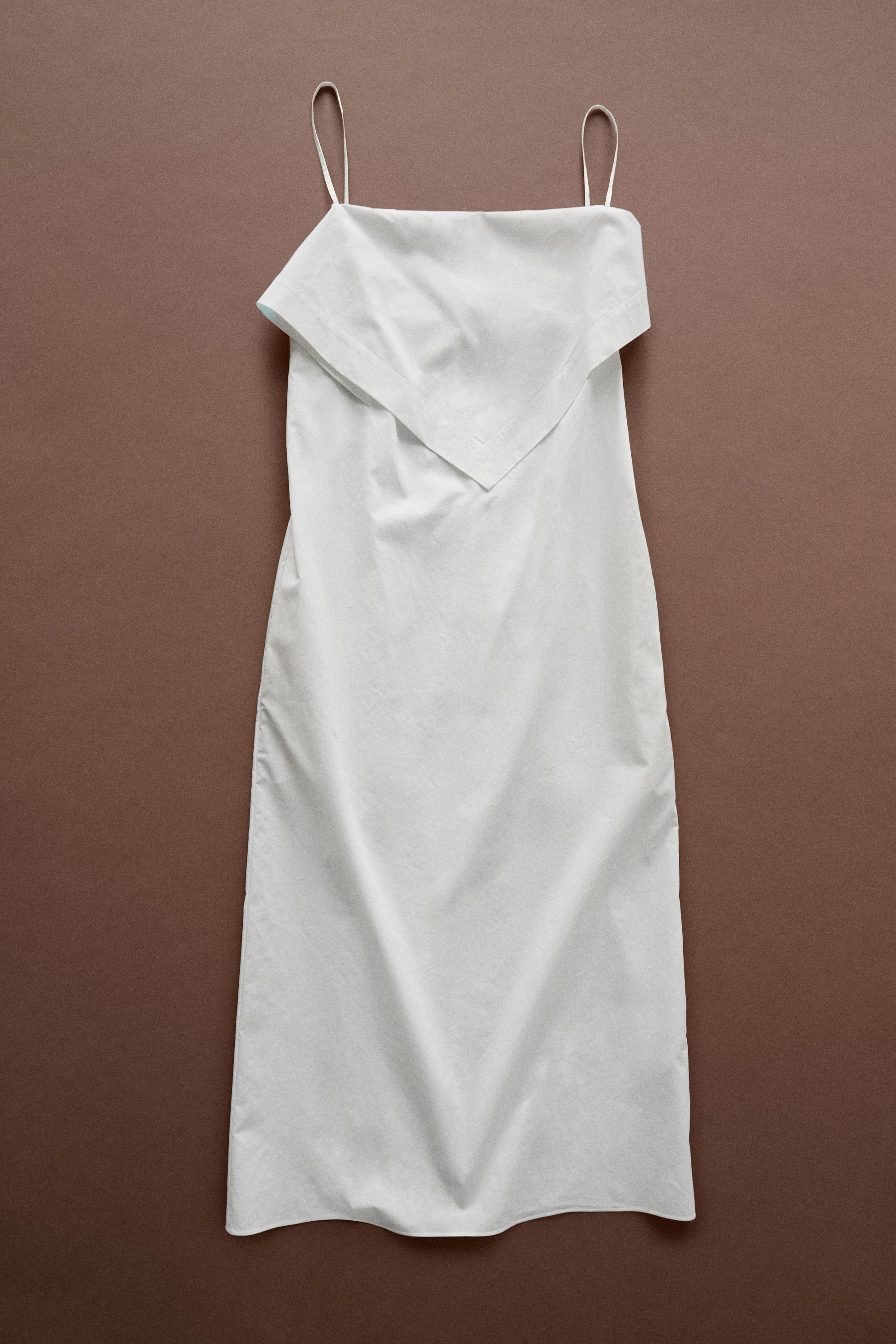 Scarf detail midi dress - STUDIO — WHITE