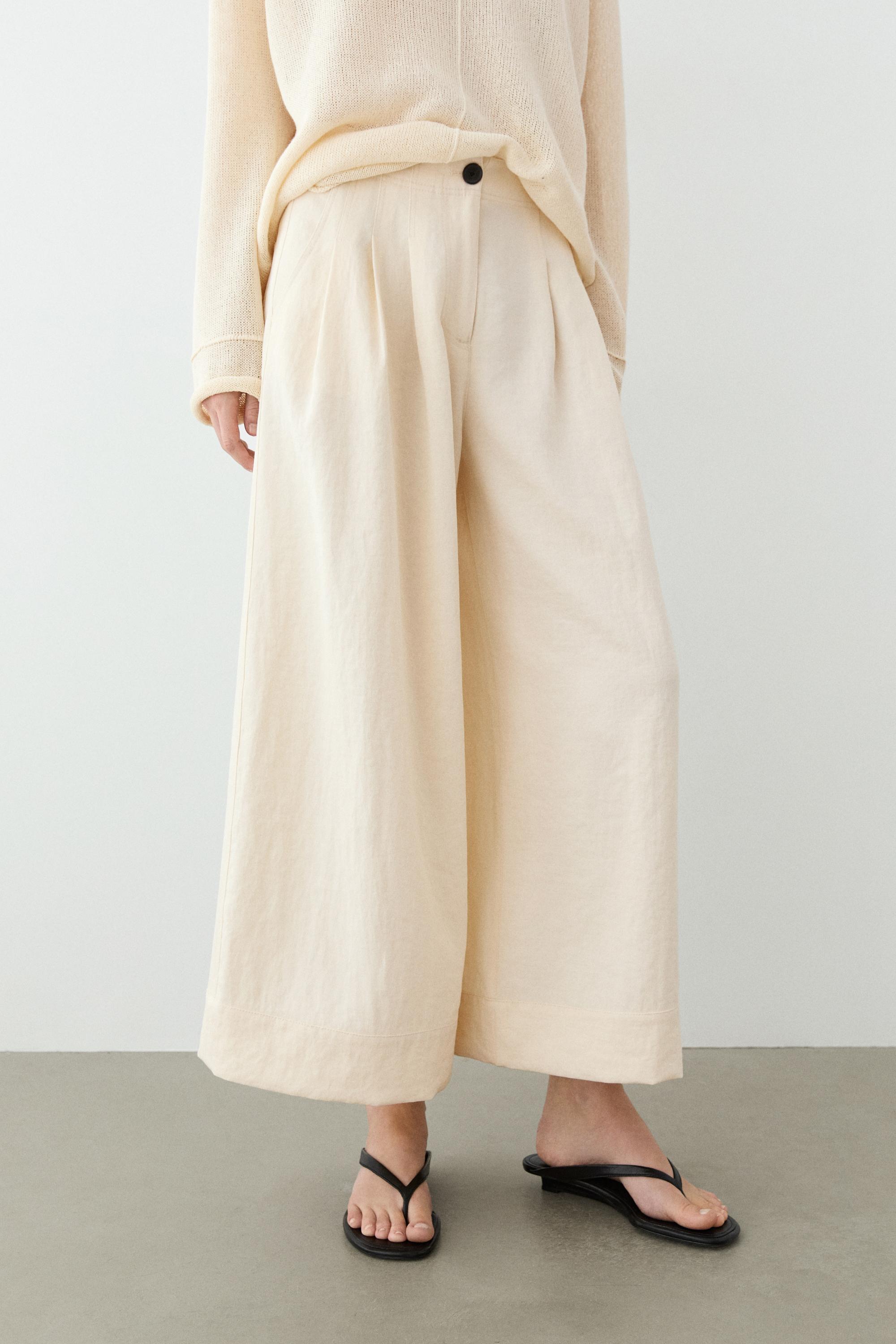 Wide-leg cropped pants — CREAM