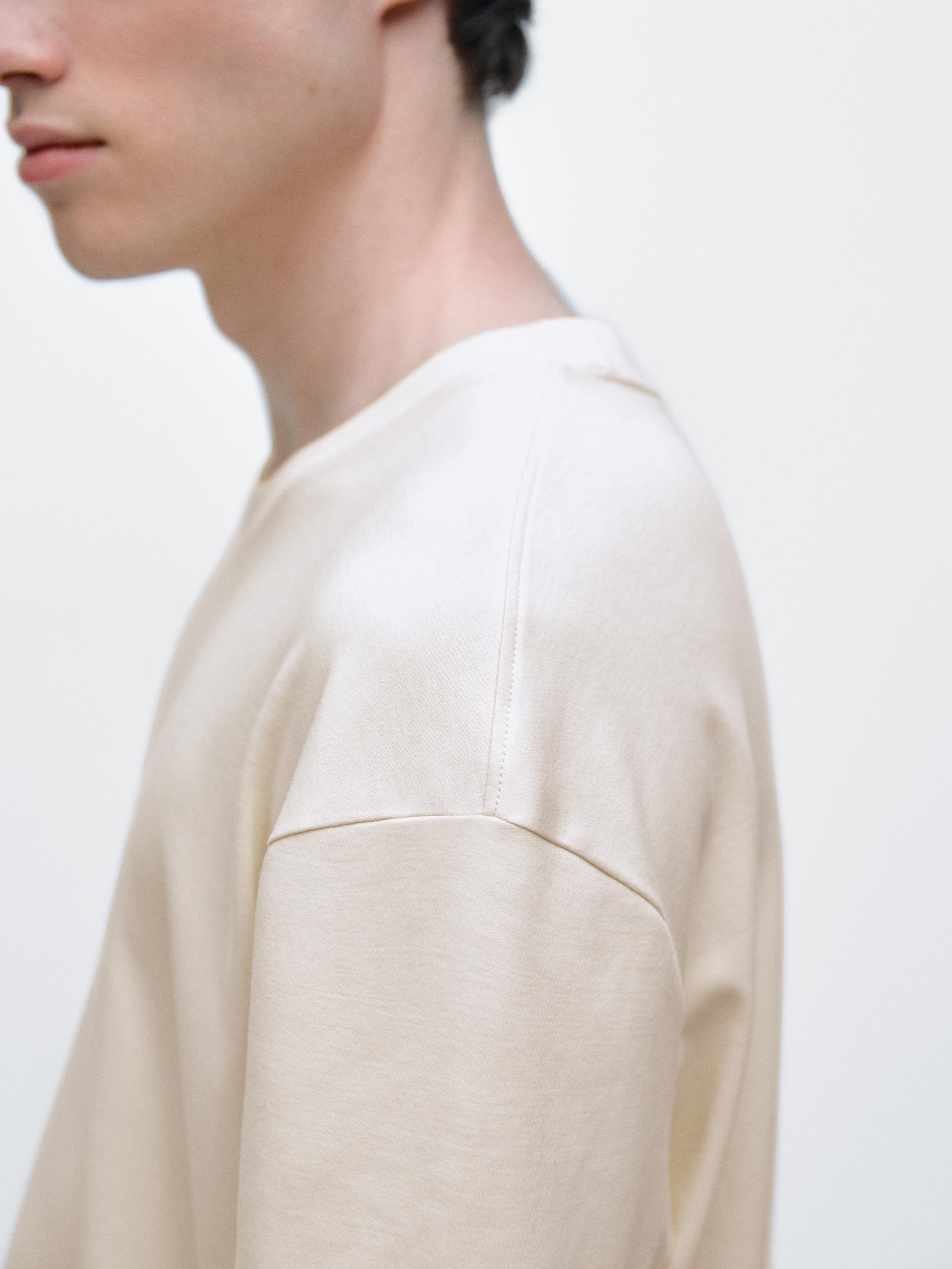 100% cotton short sleeve T-shirt — CREAM