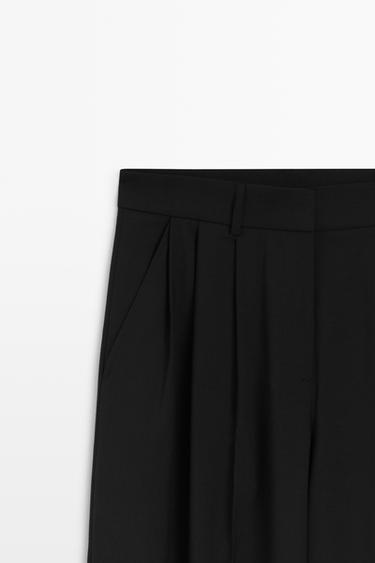 Carrot fit pants with dart detail — BLACK 4