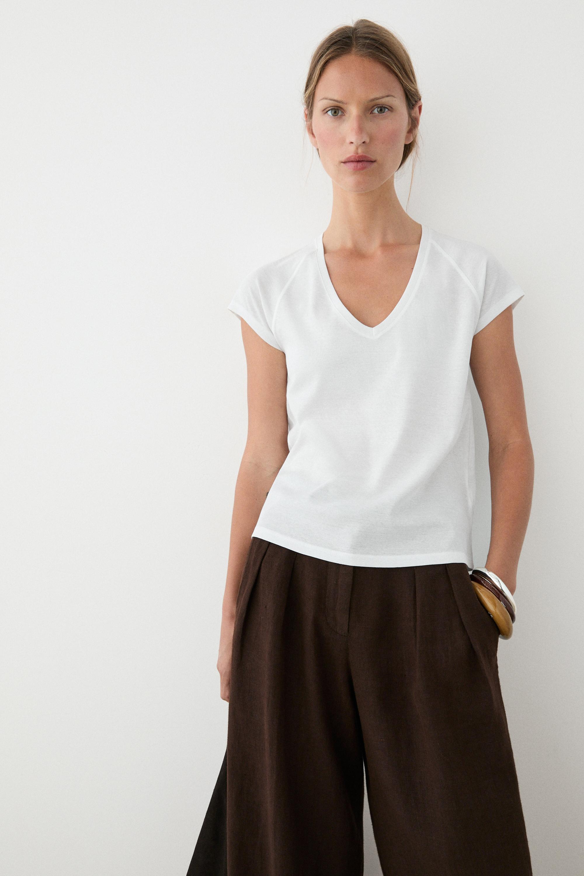 100% mercerised cotton T-shirt — WHITE