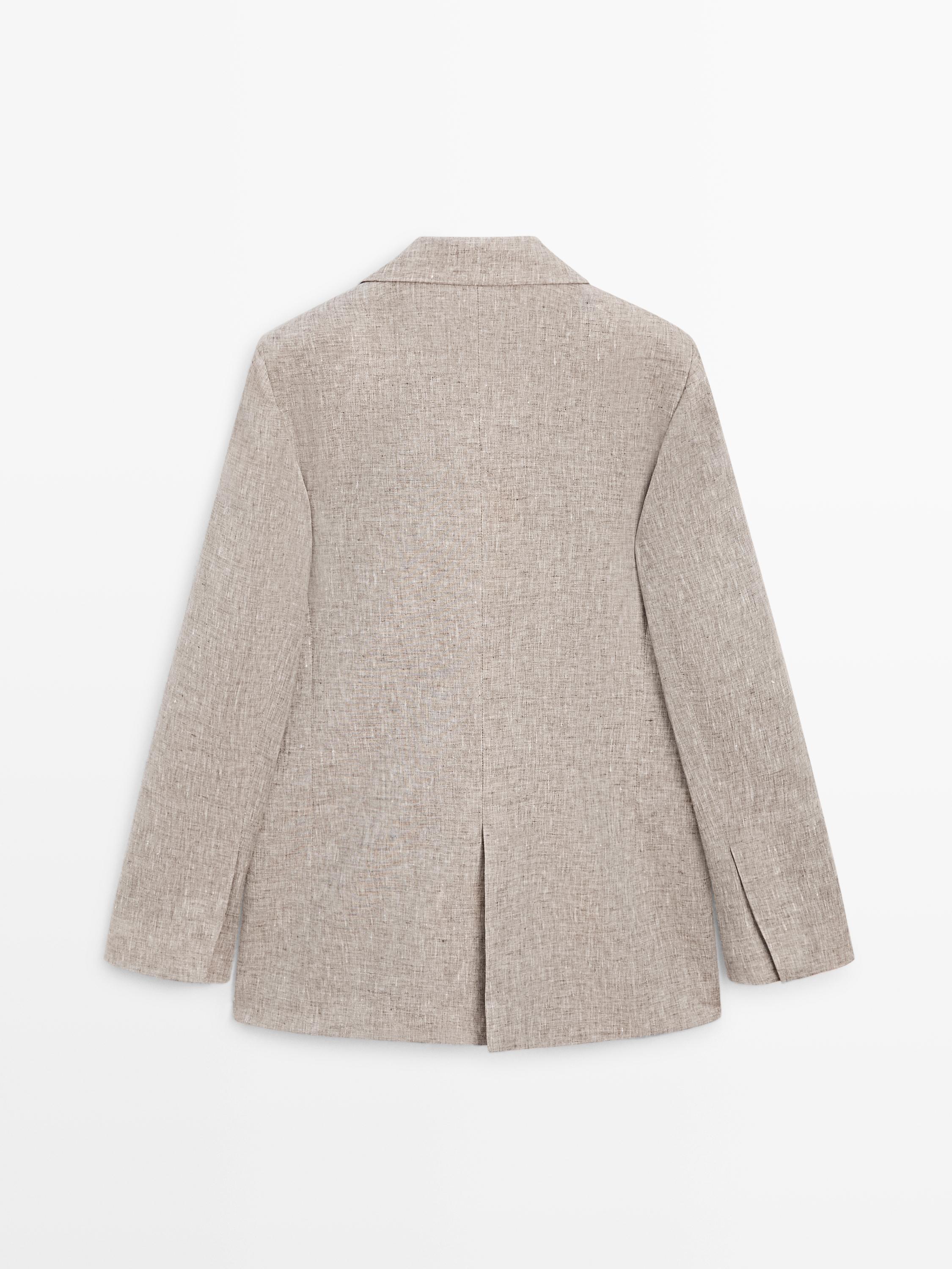 100% linen suit blazer — BEIGE