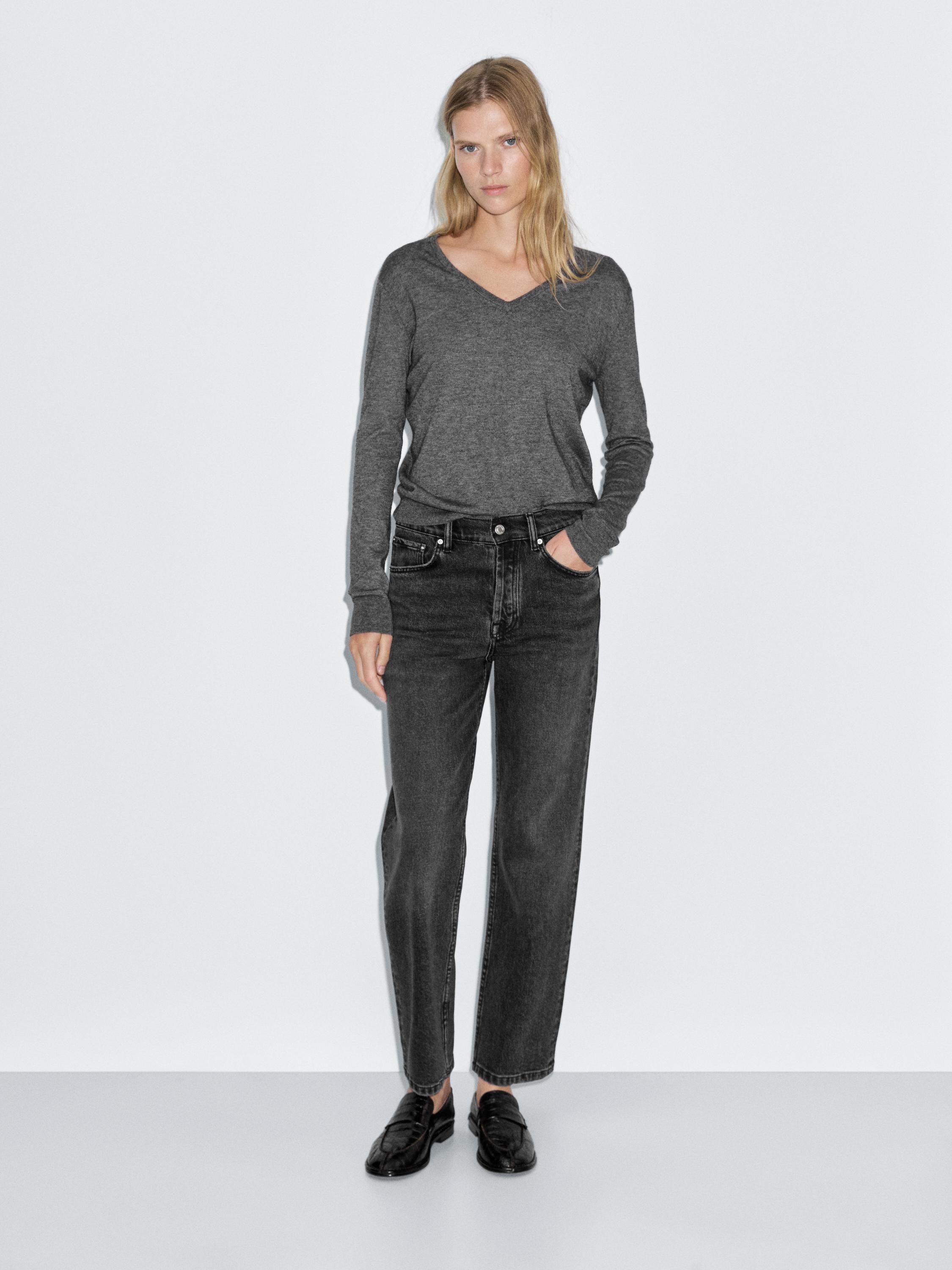 Straight-Fit-Jeans mit hohem Bund