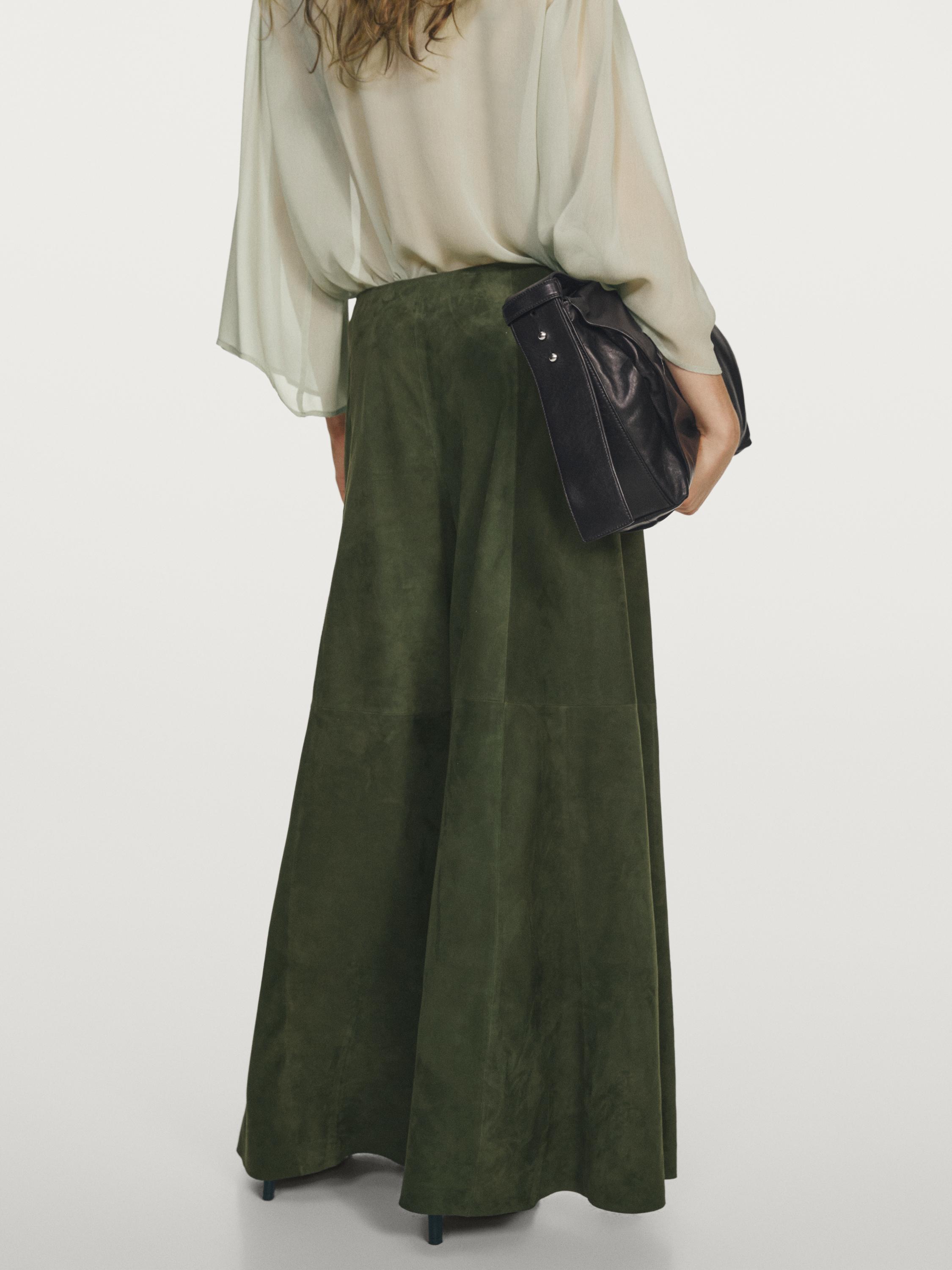 Suede leather wide-leg trousers - STUDIO