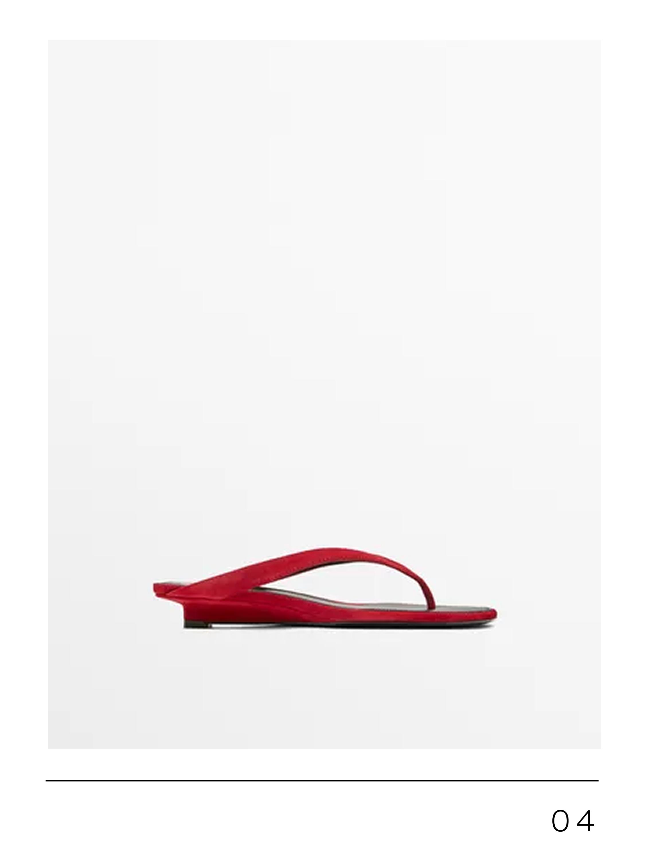 Mid-heel sandals with toe divider — RED
