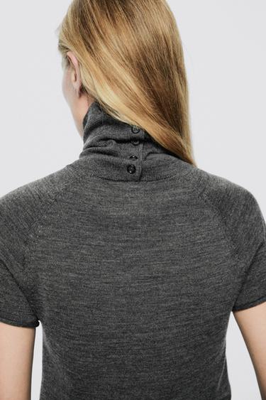 100% wool short sleeve knit sweater - LIMITED EDITION — MEDIUM GREY 3