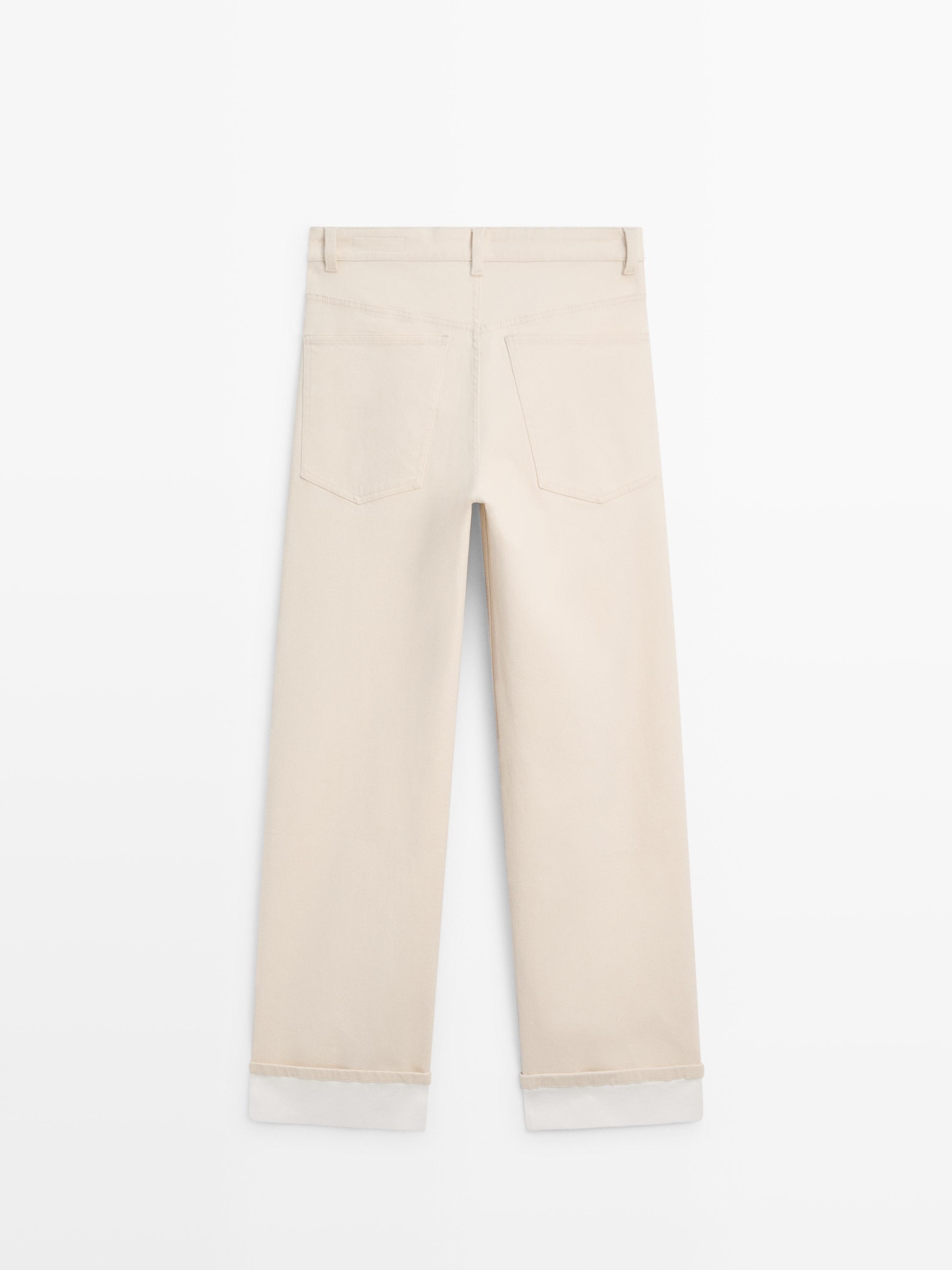 Low-rise wide-leg jeans — Vanilla