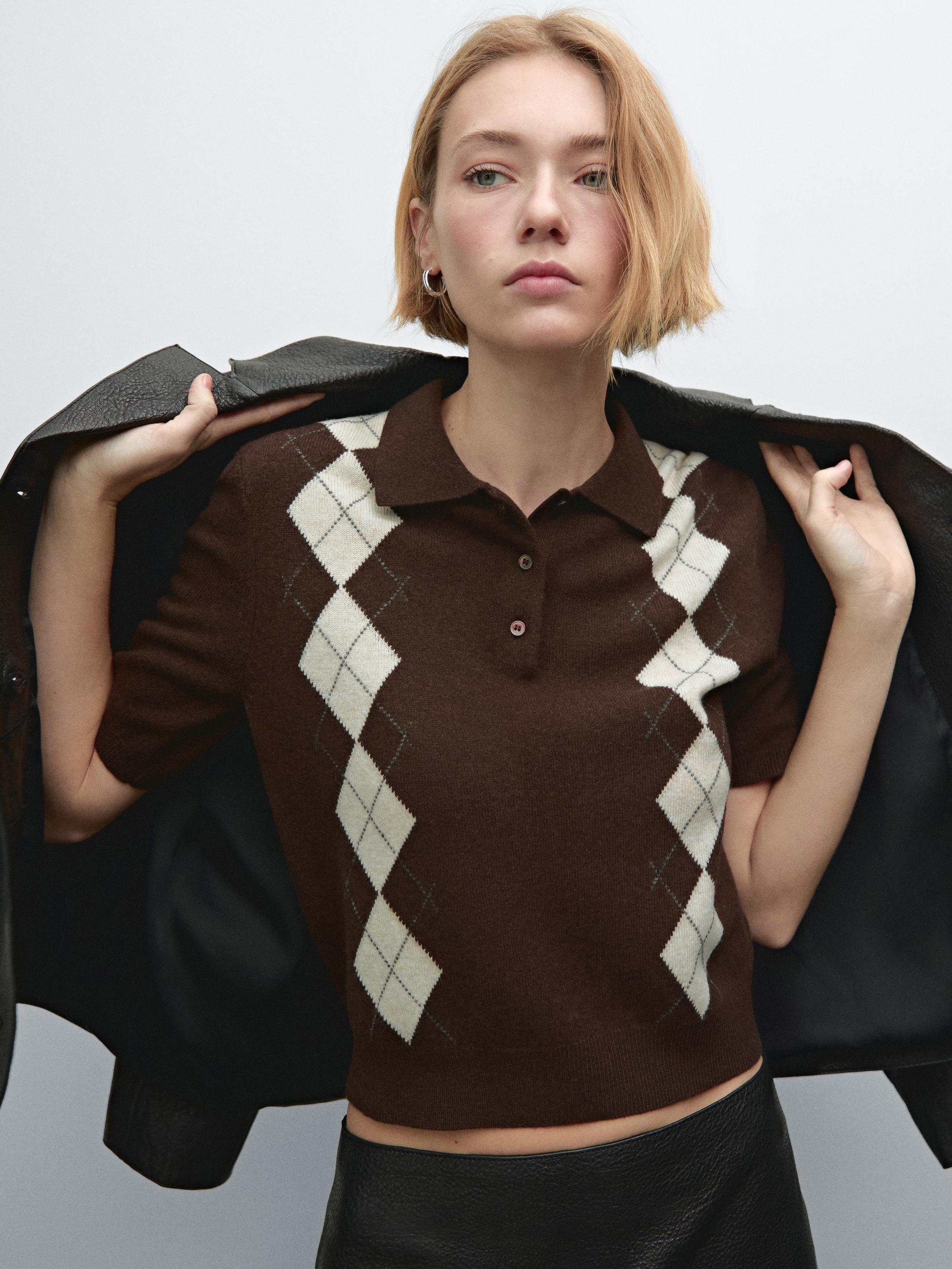 Polo punto rombos manga corta